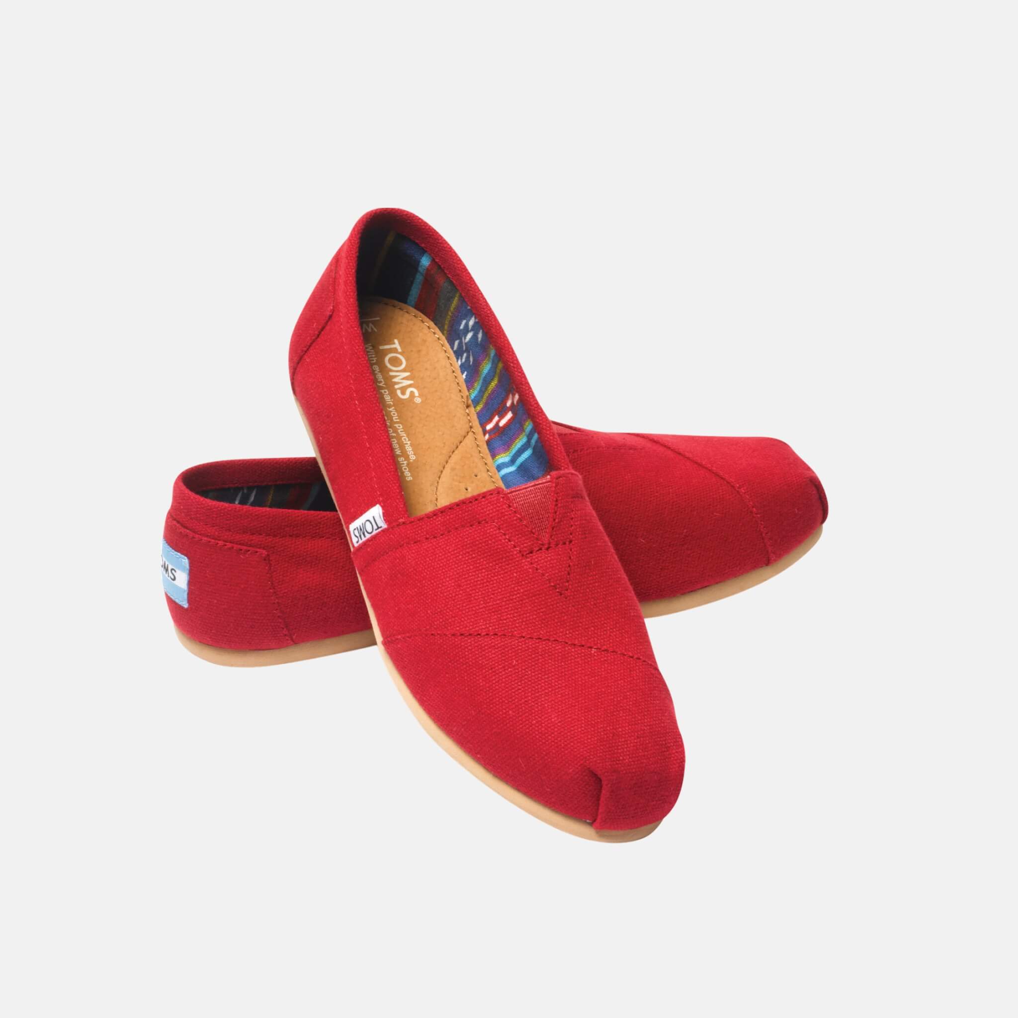 Damskie czerwone TOMS Core Classics Alpargata