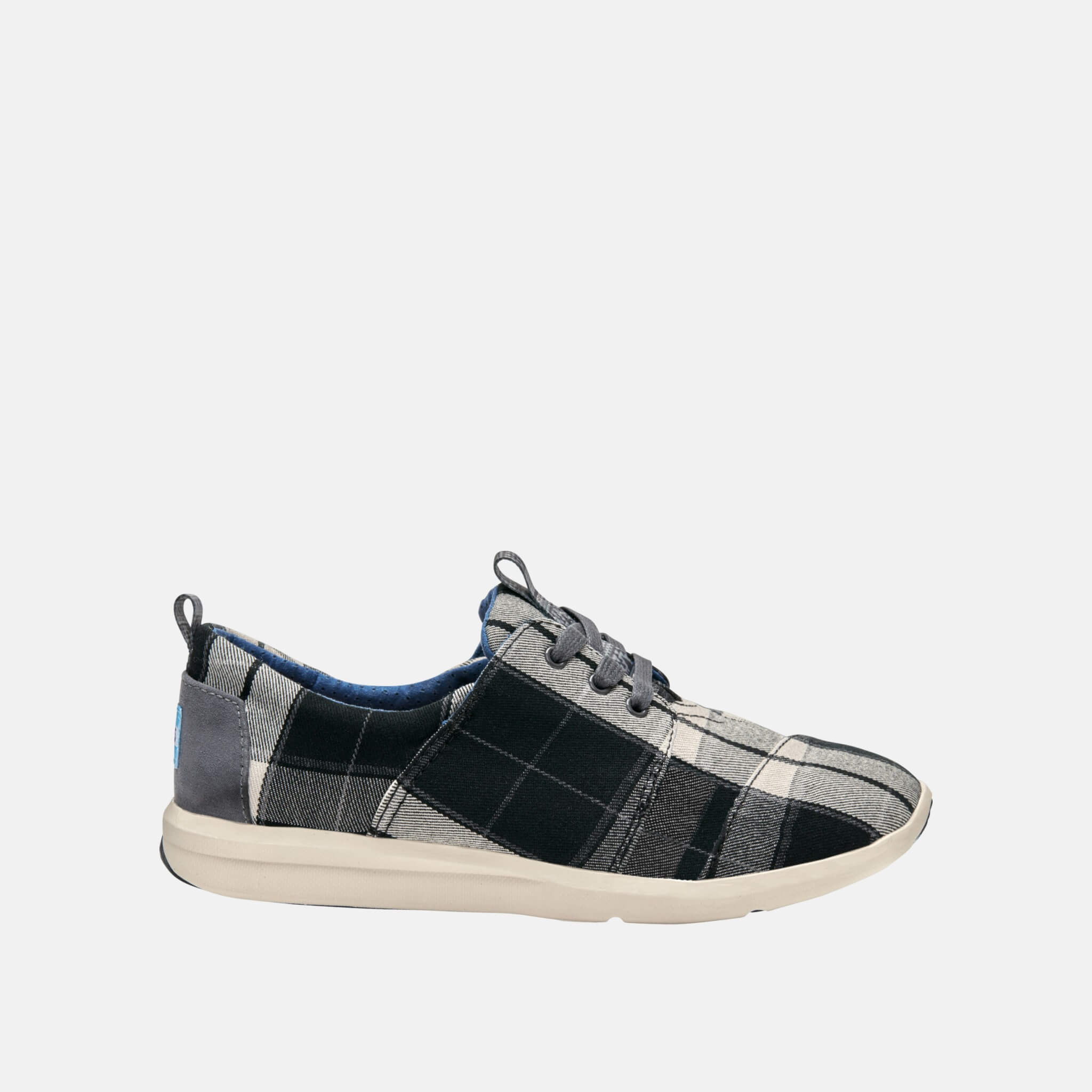 TOMS Women's Black and White Plaid Del Rey