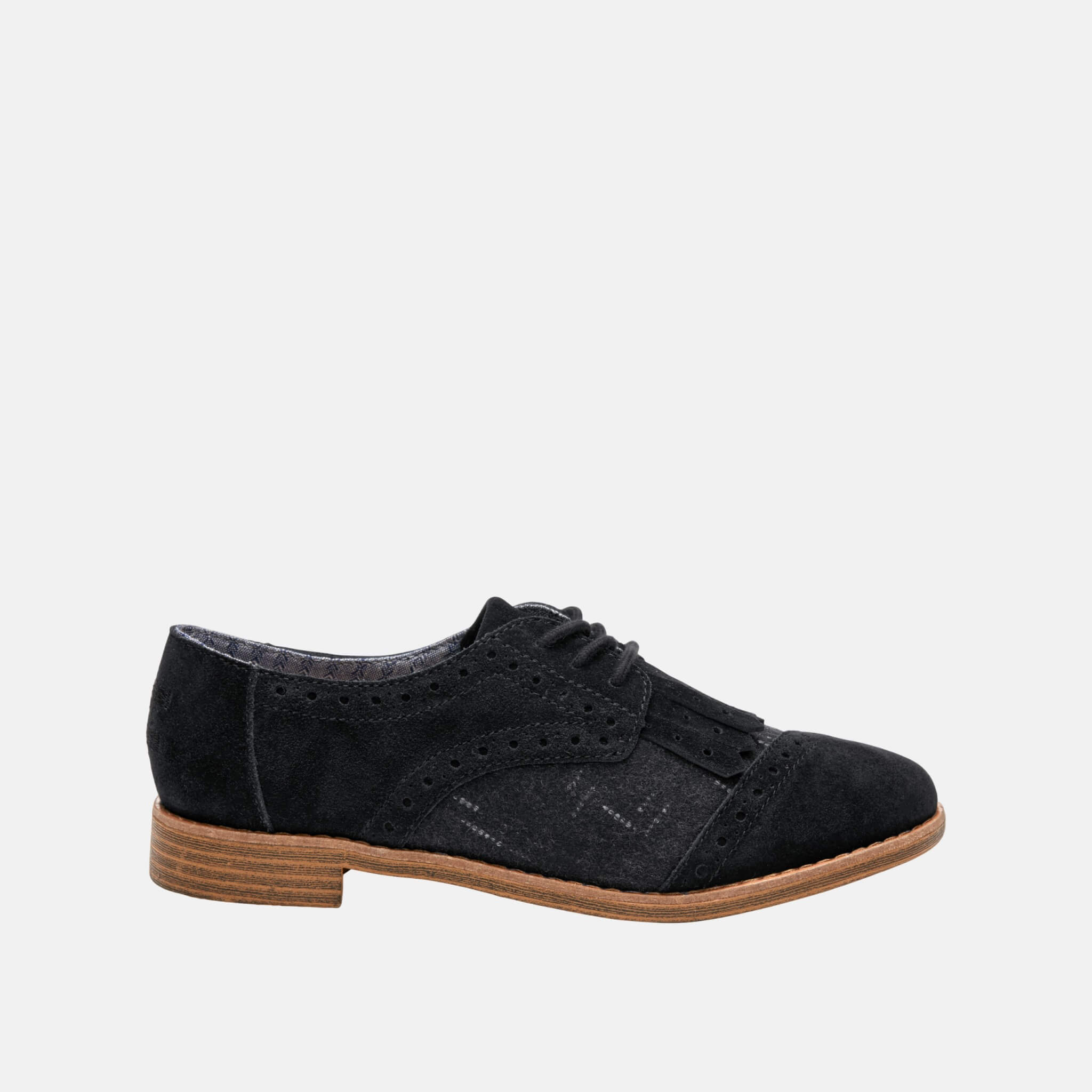 Czarne damskie półbuty TOMS Kiltie Brogue