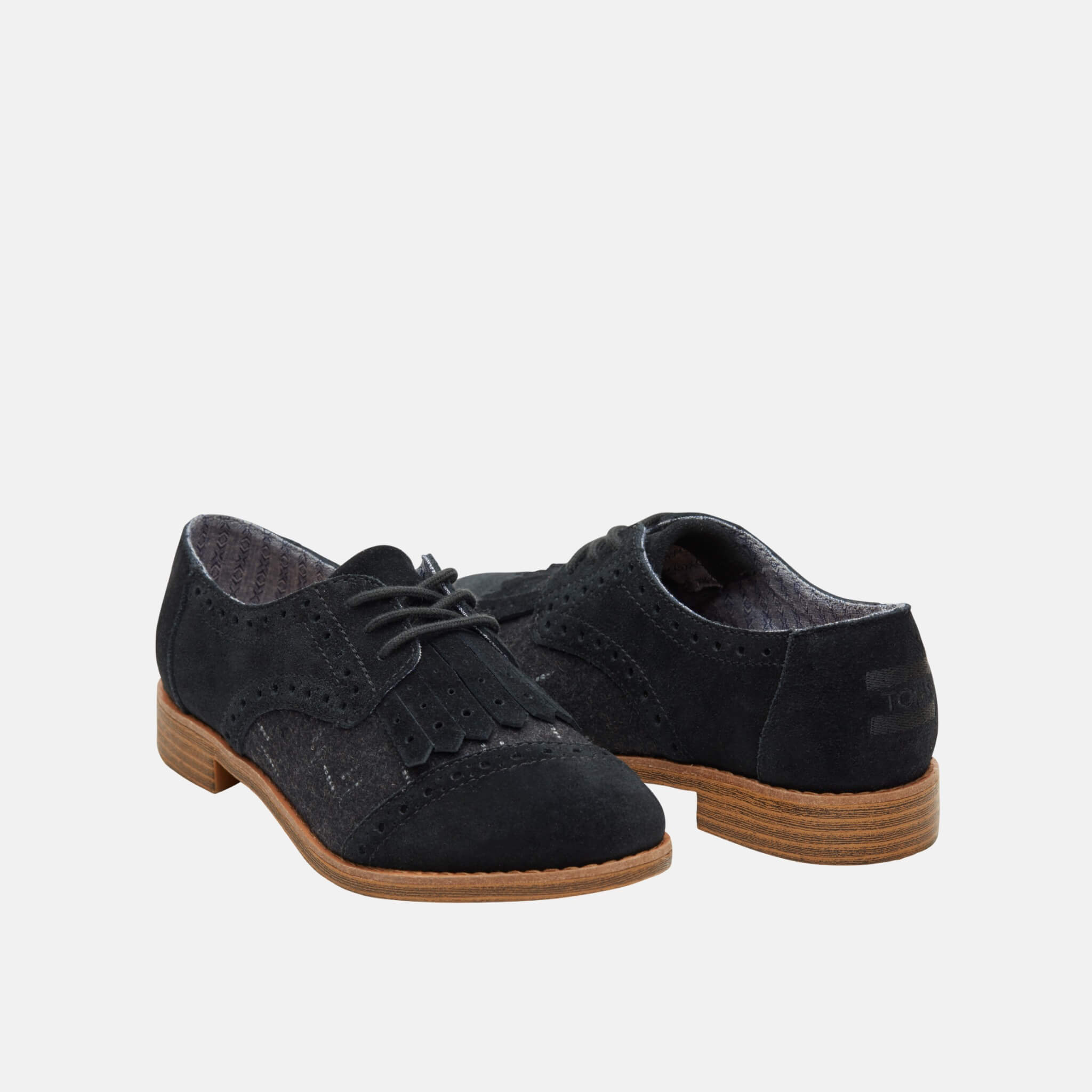 Czarne damskie półbuty TOMS Kiltie Brogue