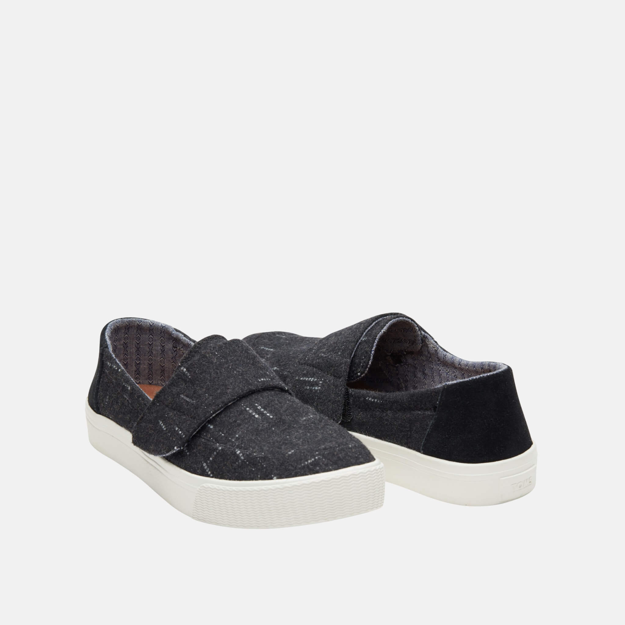 Czarne damskie wełniane TOMS Altair Slip-on w kropki
