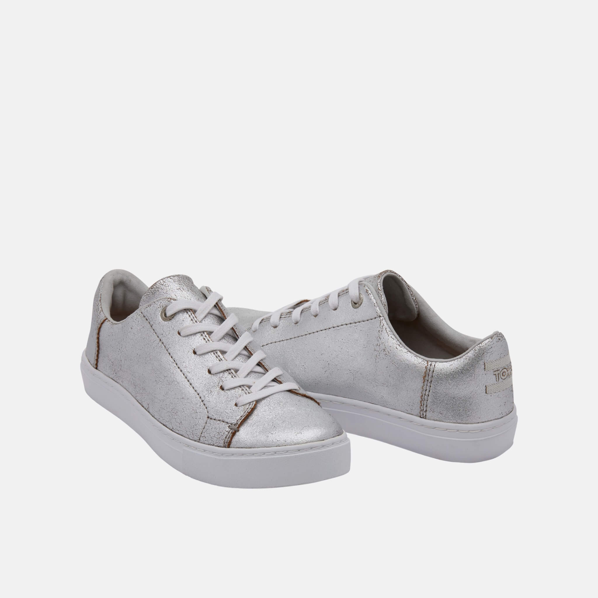 Women's silver TOMS Leather Lenox