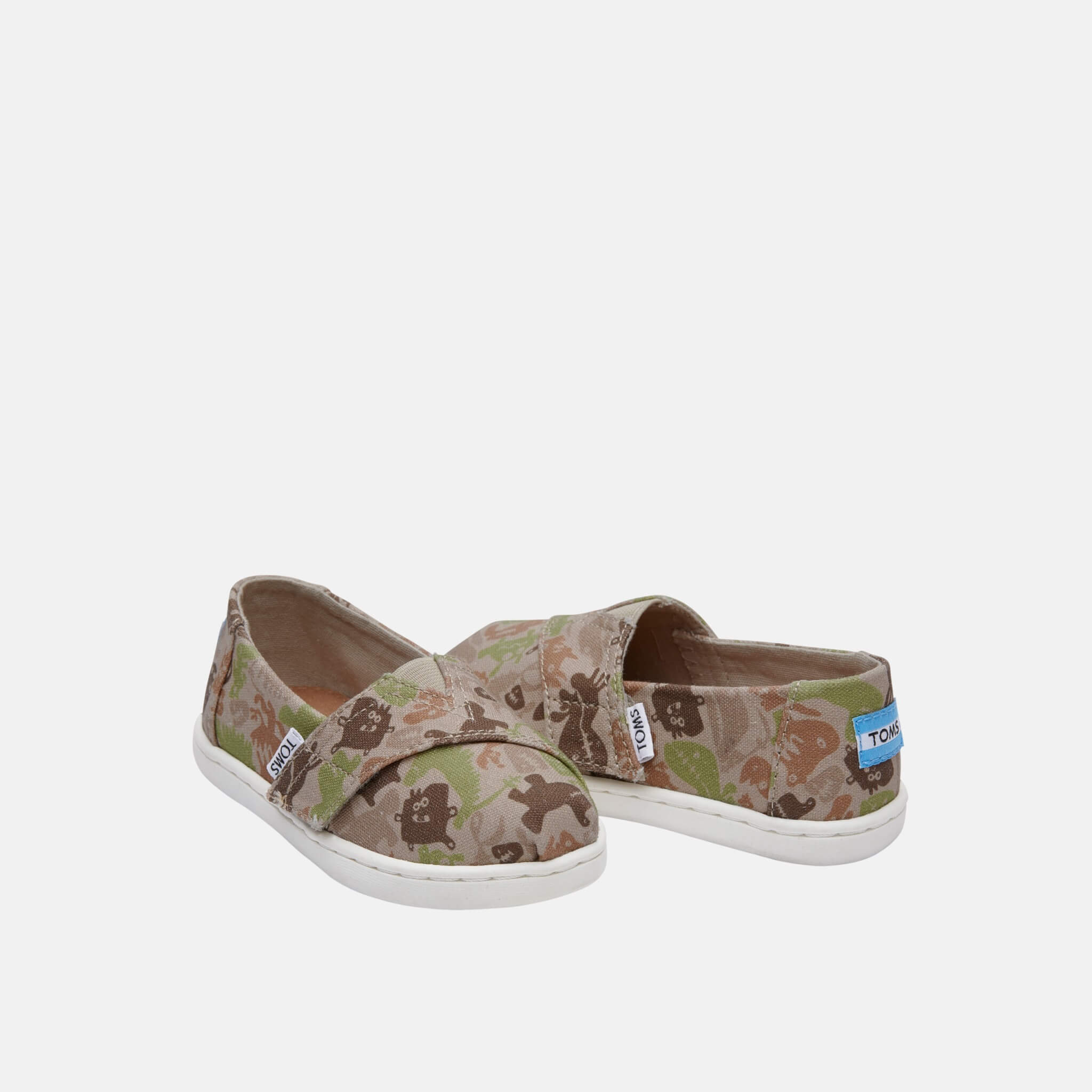 Beżowe dziecięce TOMS Creatures Camo Seasonal Classics Tiny Alpargata