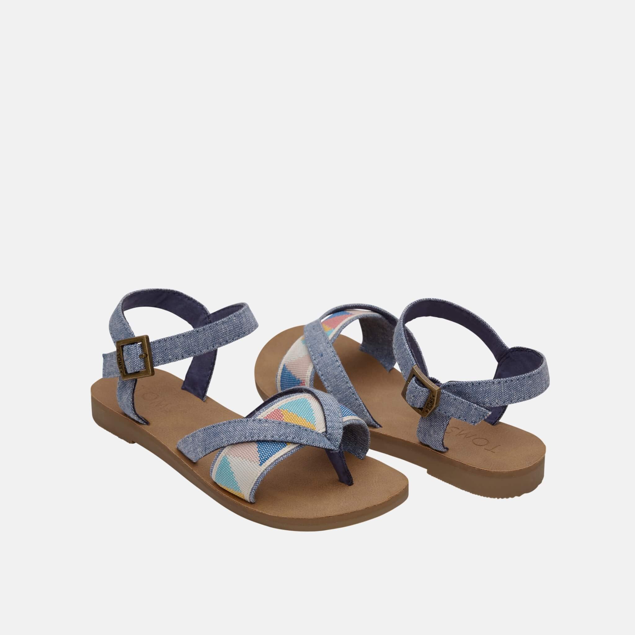 Niebieskie sandały dziecięce TOMS Youth Tribal Lexie
