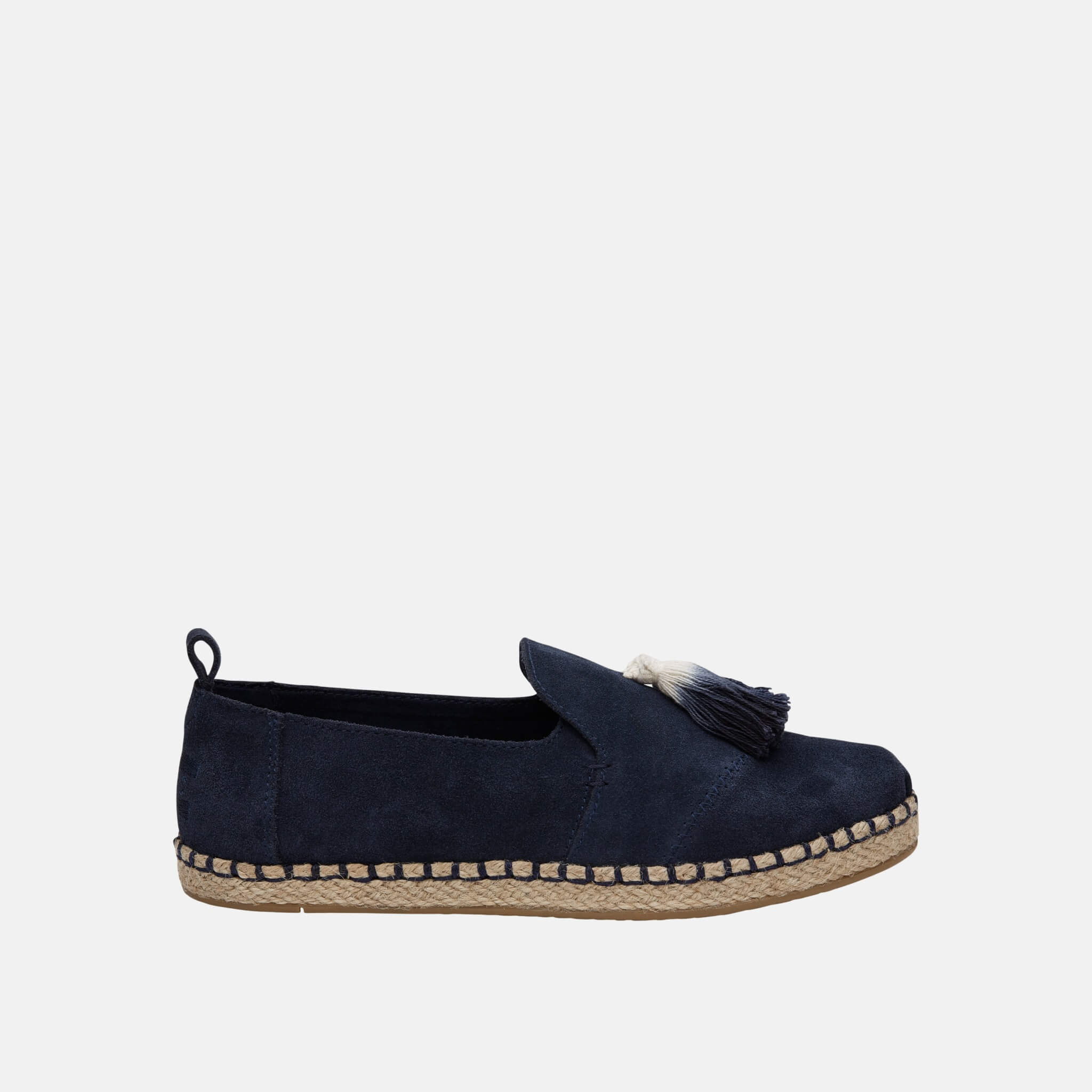 Damskie niebieskie TOMS Tassel Suede Deconstructed Alpargata