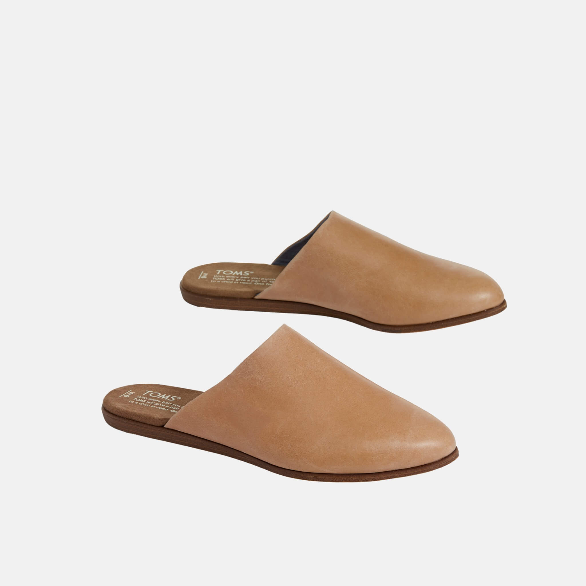 Damskie brązowe kapcie TOMS Leather Jutti Mule