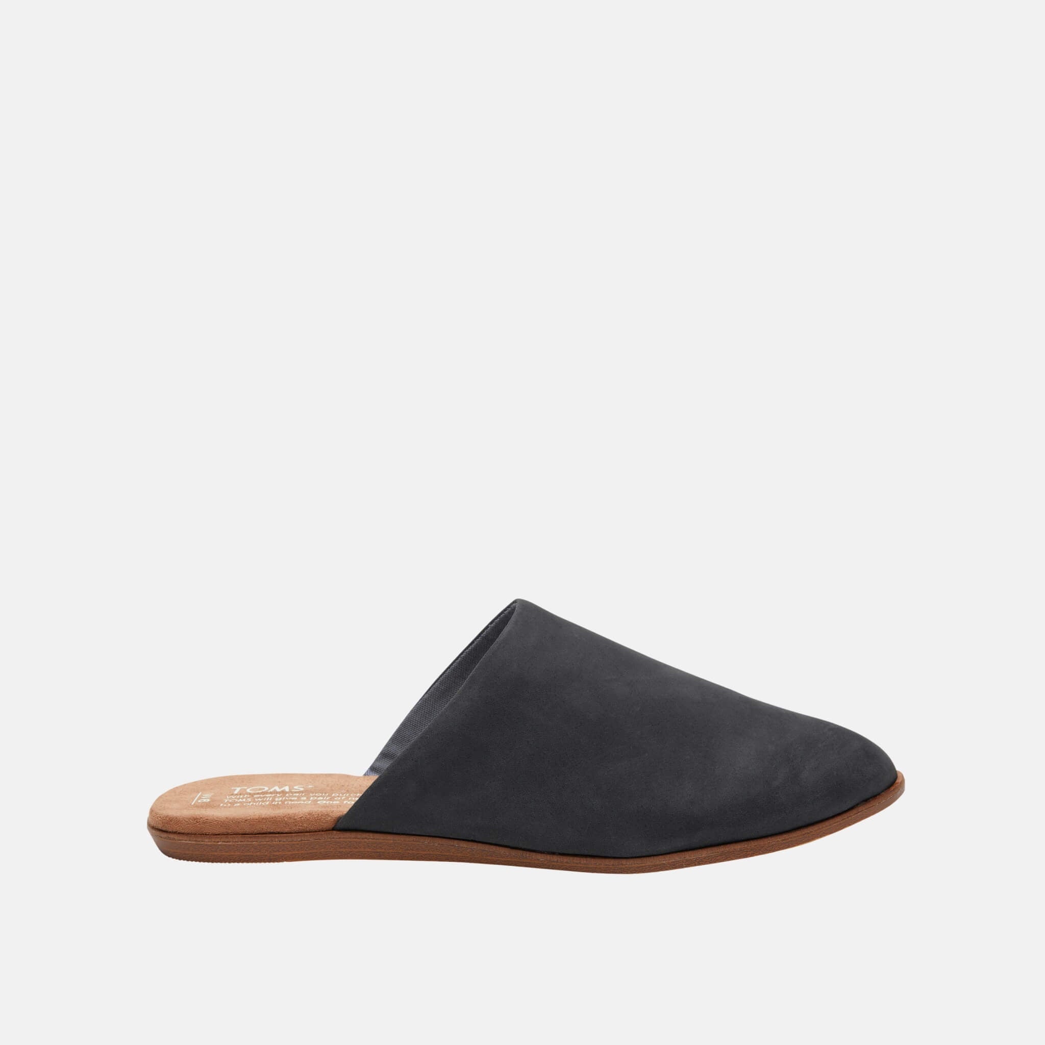 Damskie czarne kapcie TOMS Leather Jutti Mule