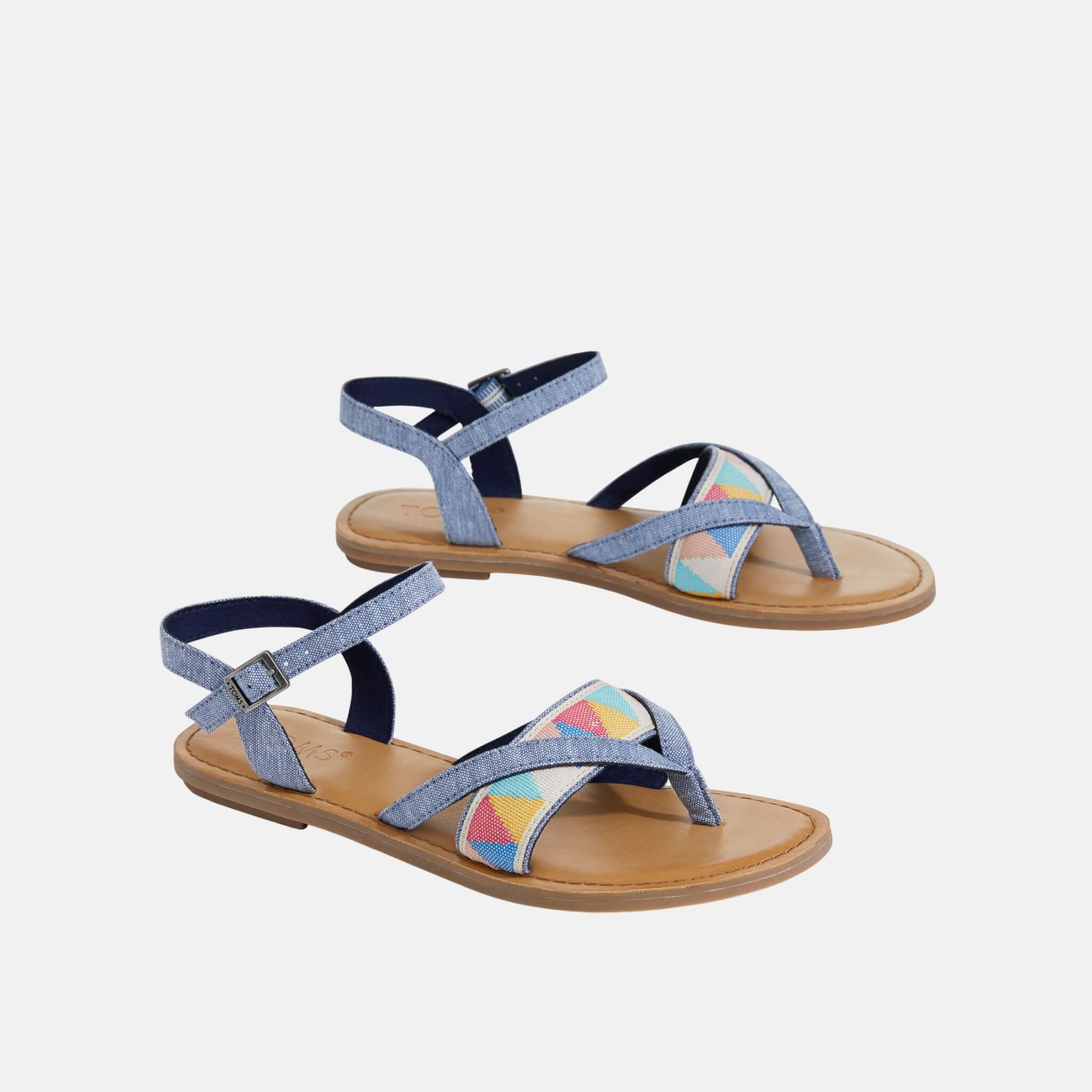 Damskie niebieskie sandały TOMS Chambray Tribal Lexie