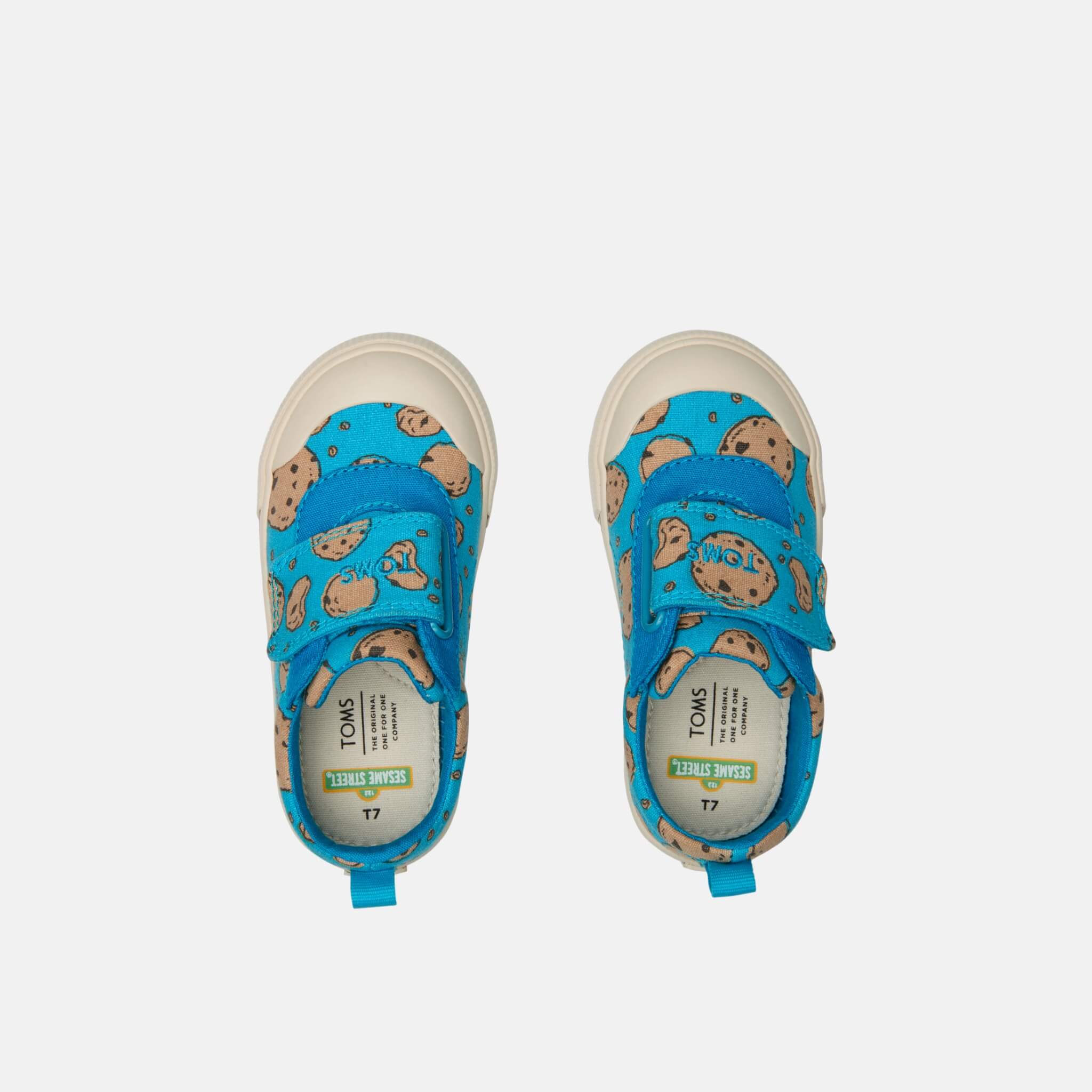 Dziecięce niebieskie TOMS Sesame Street Cookie Monster Tiny Doheny Sneakers