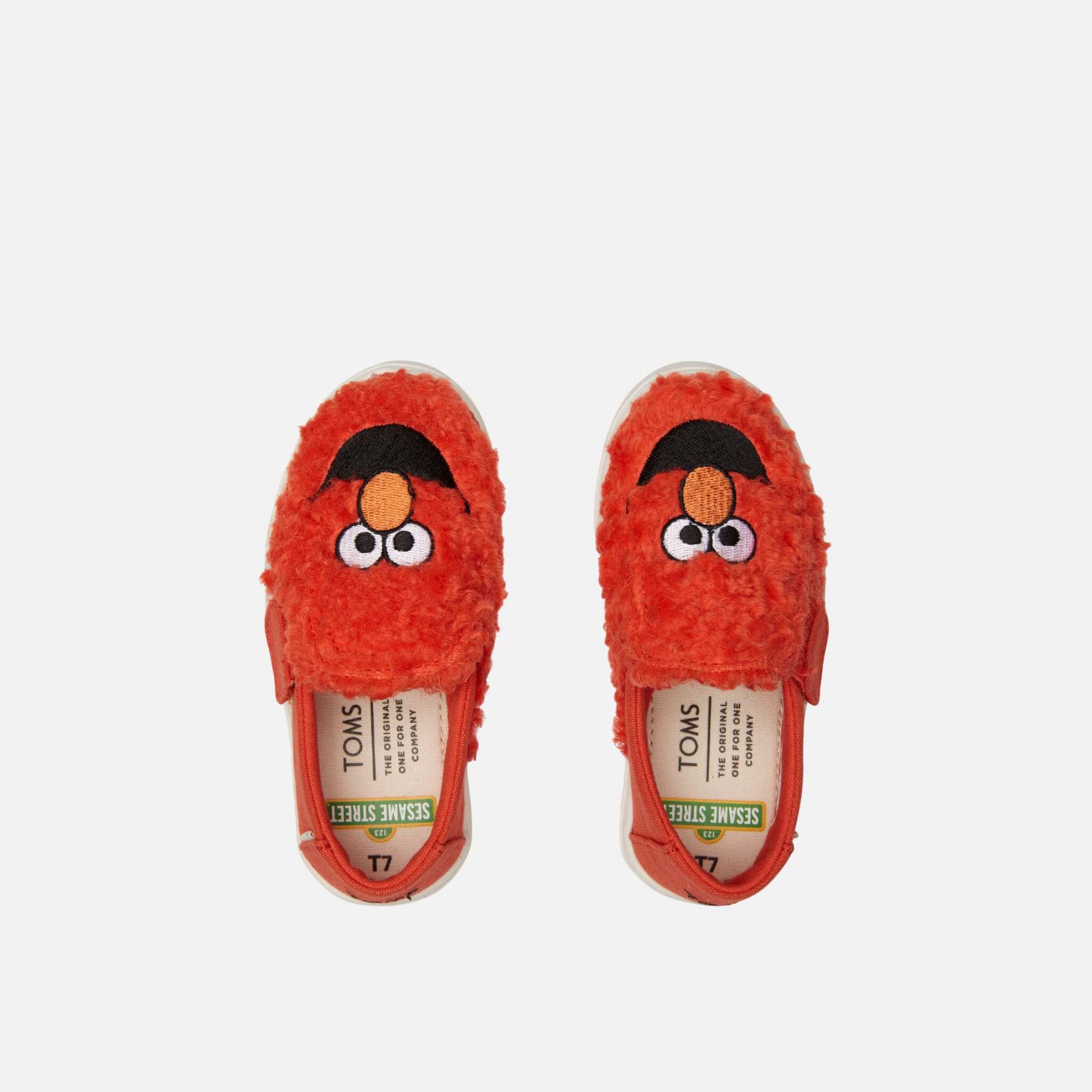 Dziecięce czerwone TOMS Sesame Street Elmo Tiny Luca Slip-on
