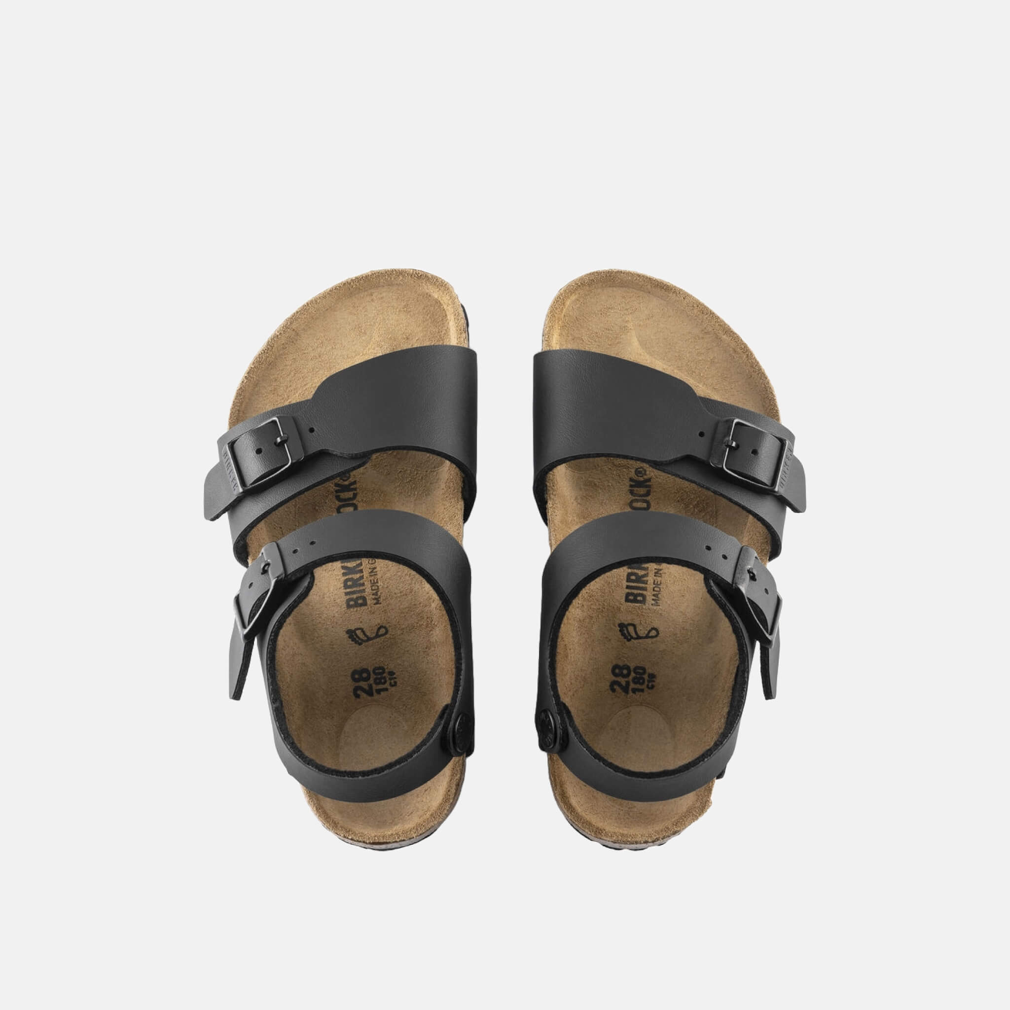 Dziecięce czarne sandały Birkenstock New York Birko-Flor