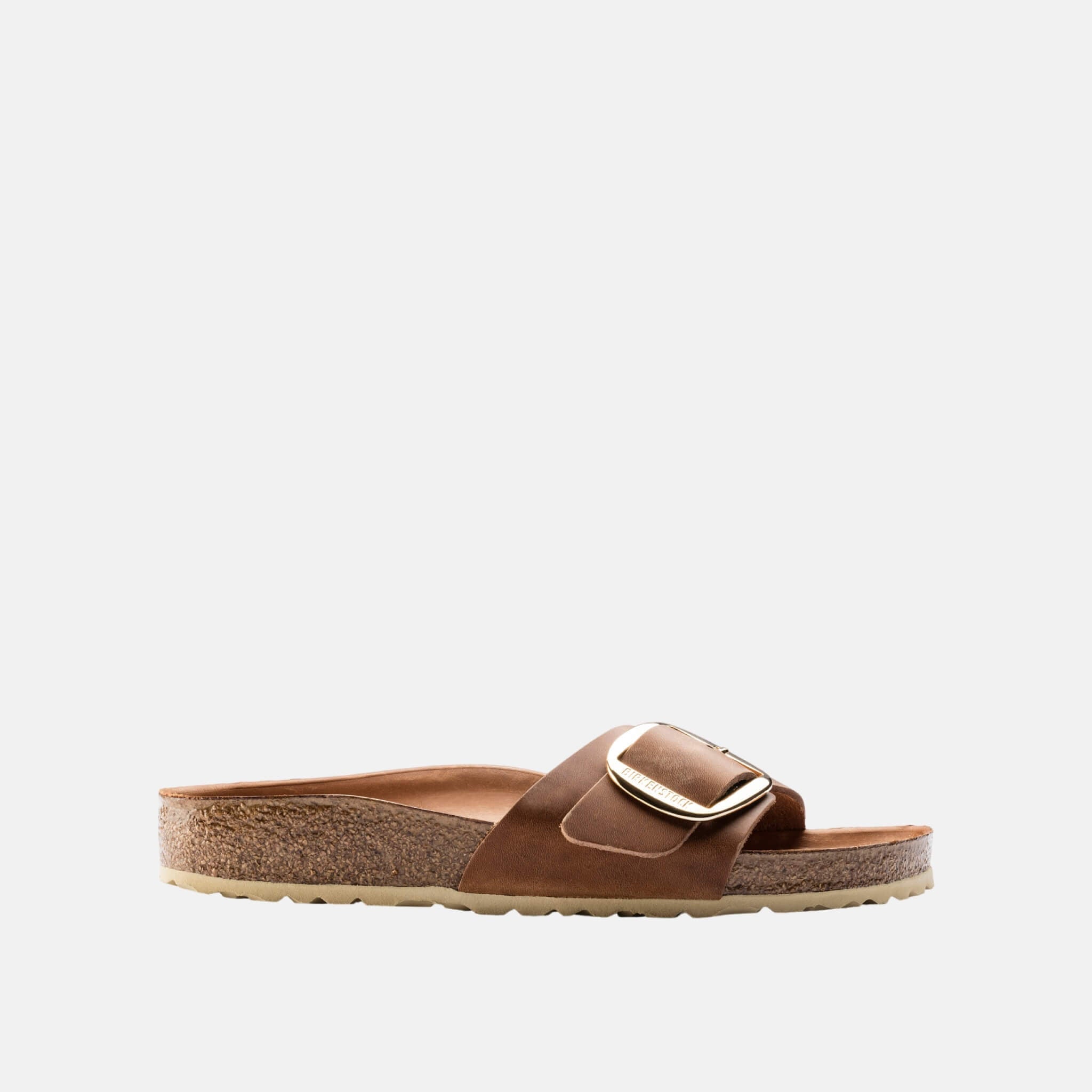 Brązowe klapki Birkenstock Madrid Big Buckle Oiled Leather