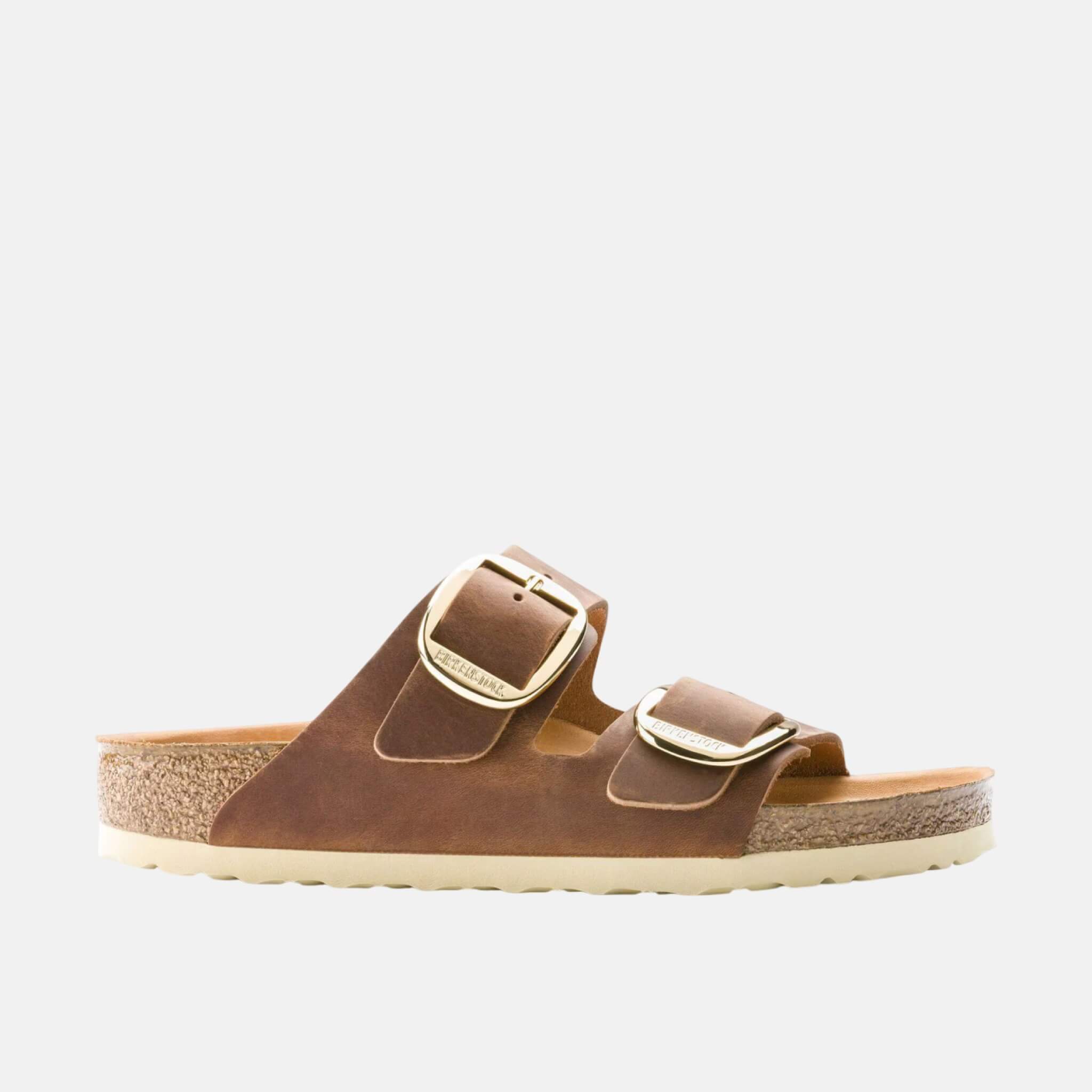 Brązowe klapki Birkenstock Arizona Regular Big Buckle Oiled Leather