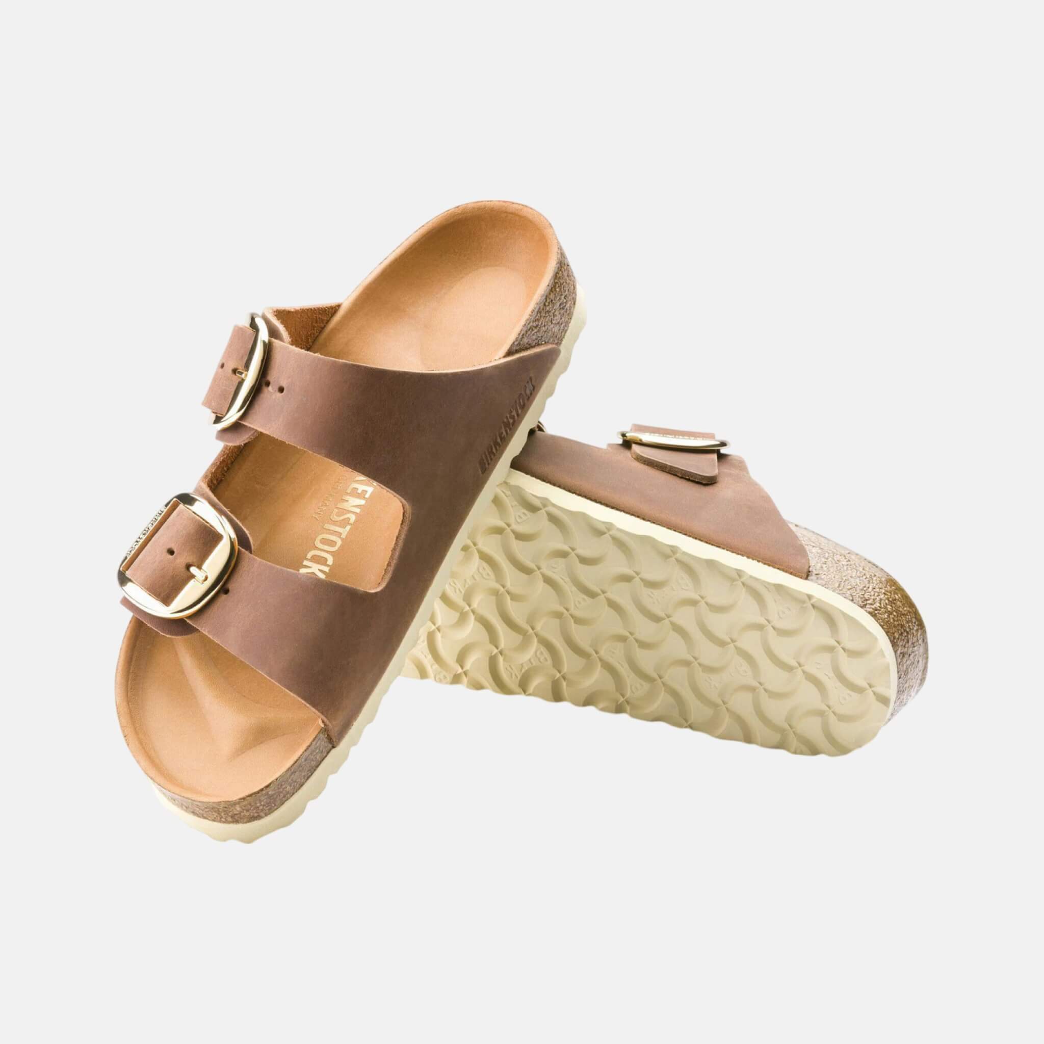 Brązowe klapki Birkenstock Arizona Regular Big Buckle Oiled Leather