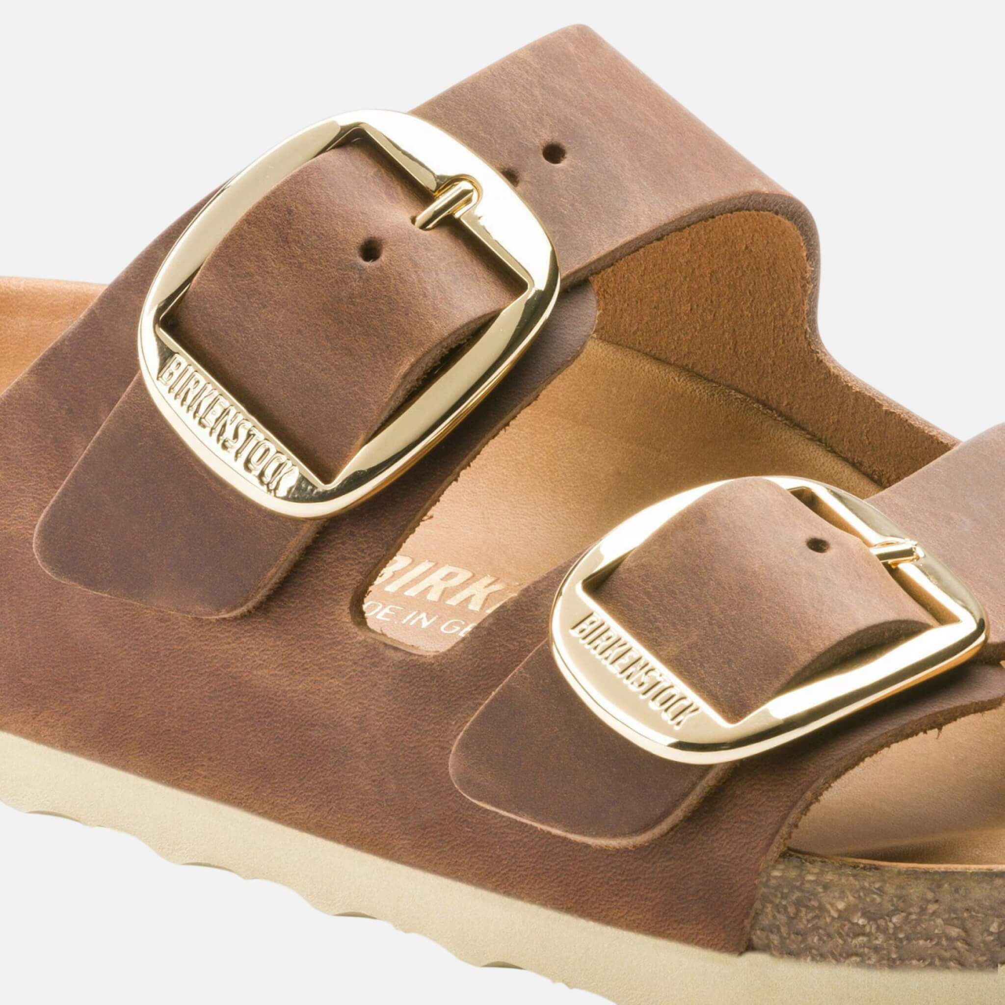Brązowe klapki Birkenstock Arizona Regular Big Buckle Oiled Leather
