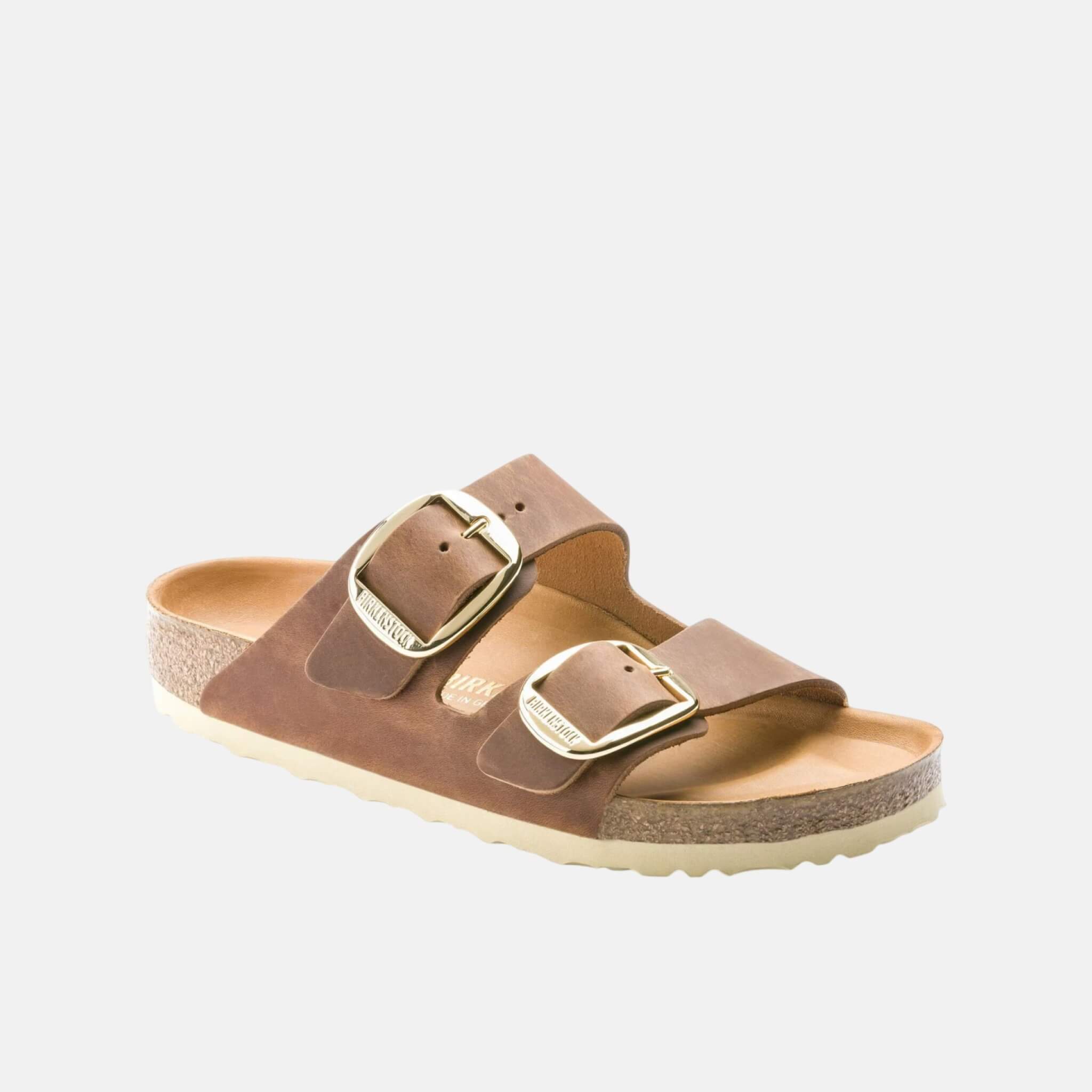 Brązowe klapki Birkenstock Arizona Regular Big Buckle Oiled Leather