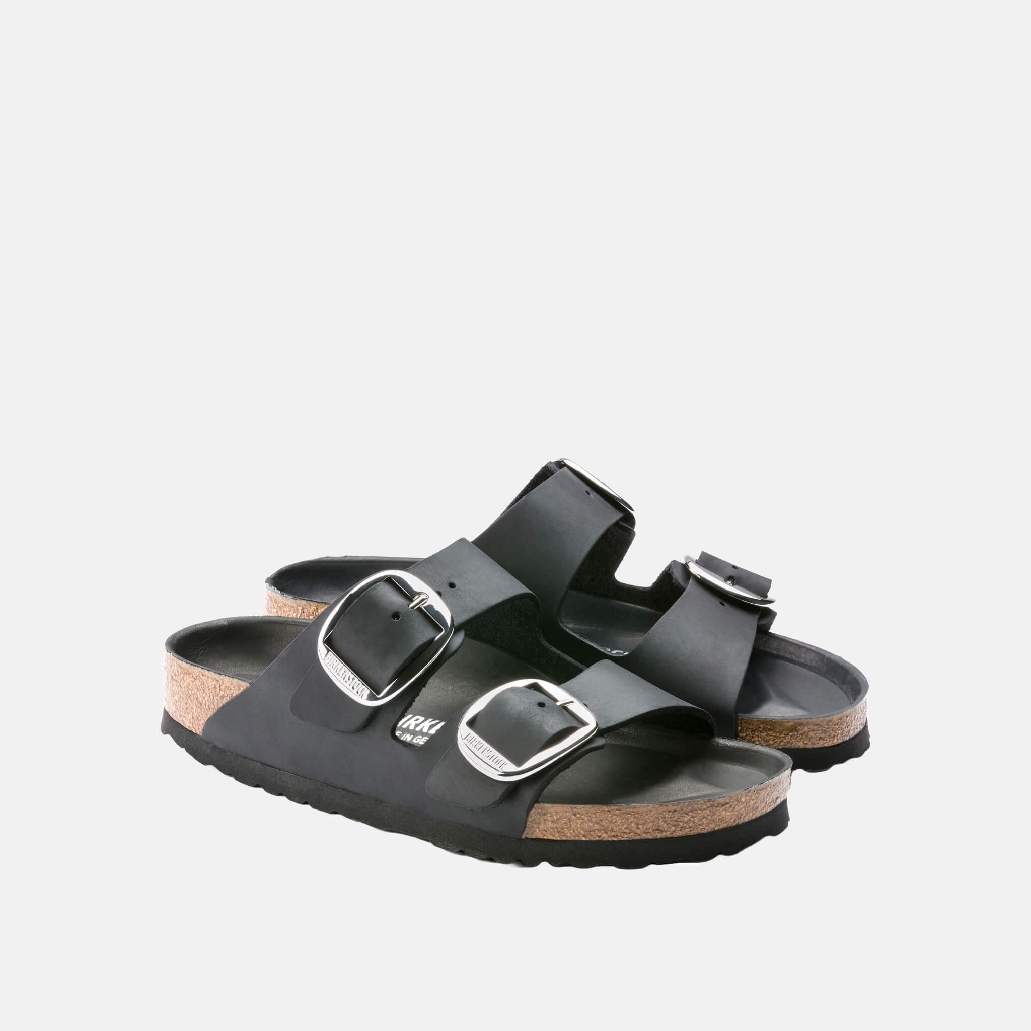 Czarne klapki Birkenstock Arizona Big Buckle Oiled Leather