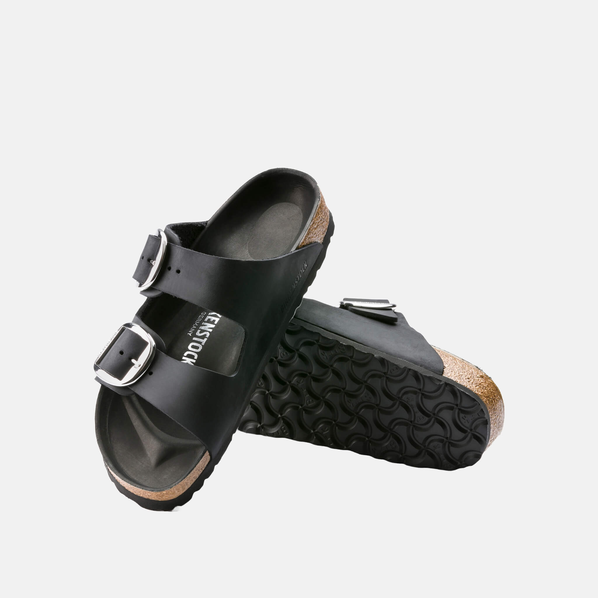 Czarne klapki Birkenstock Arizona Big Buckle Oiled Leather