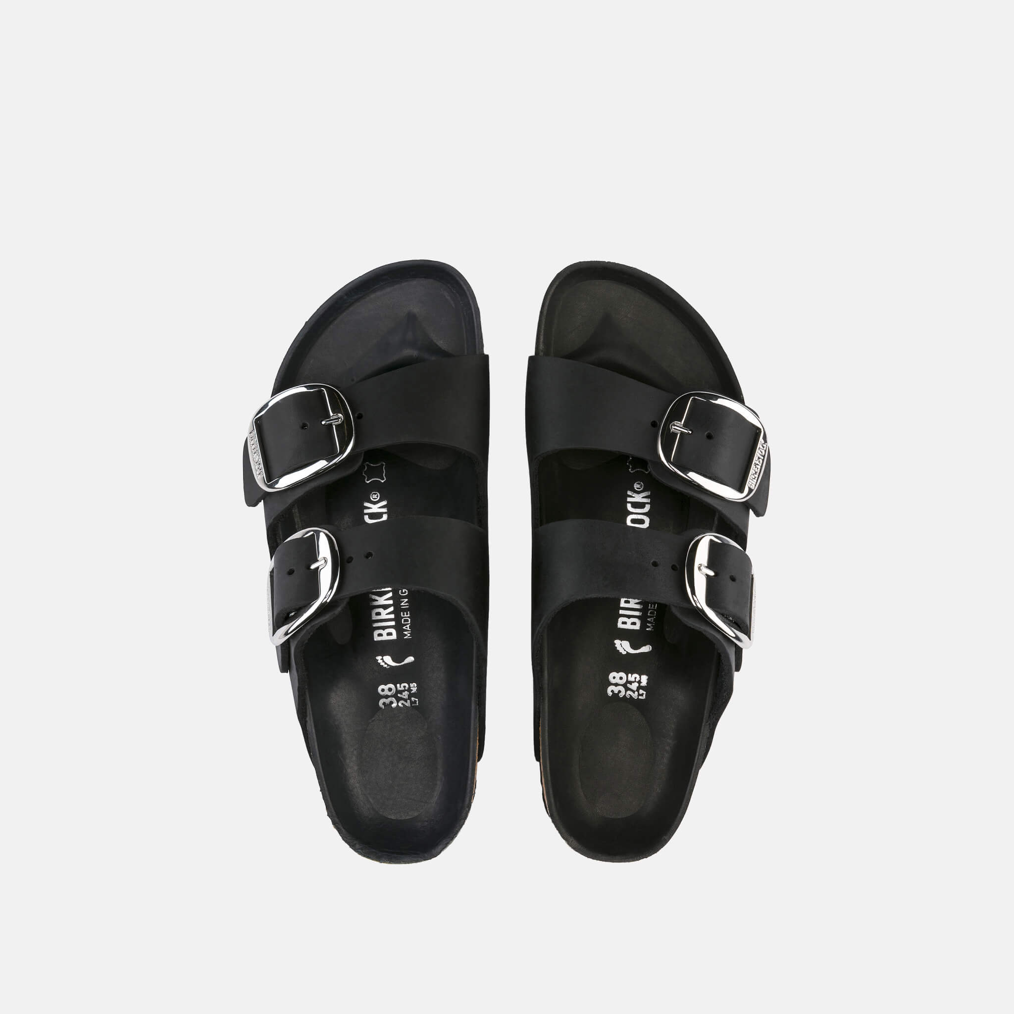 Czarne klapki Birkenstock Arizona Big Buckle Oiled Leather