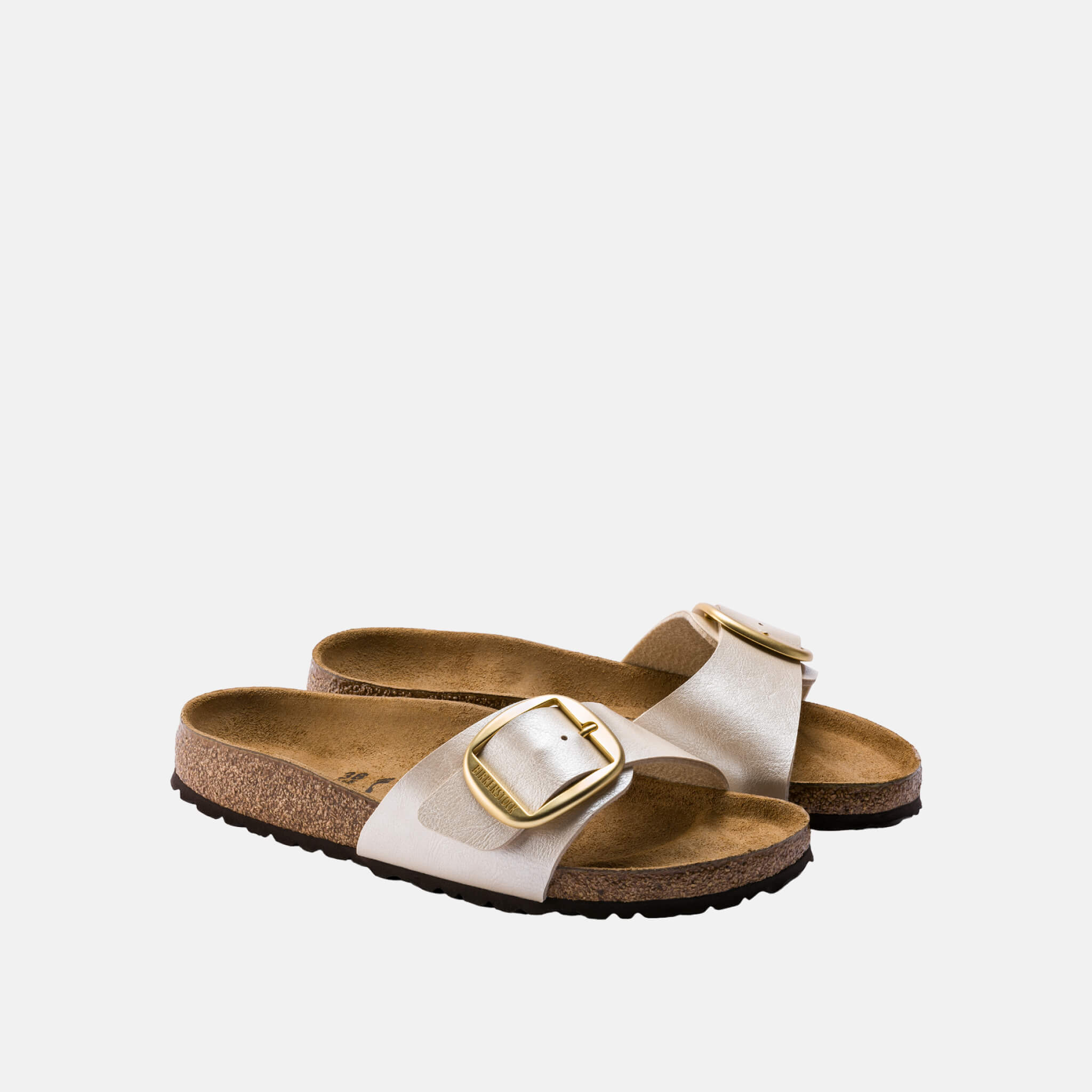 Perłowe klapki Birkenstock Madrid Big Buckle Graceful
