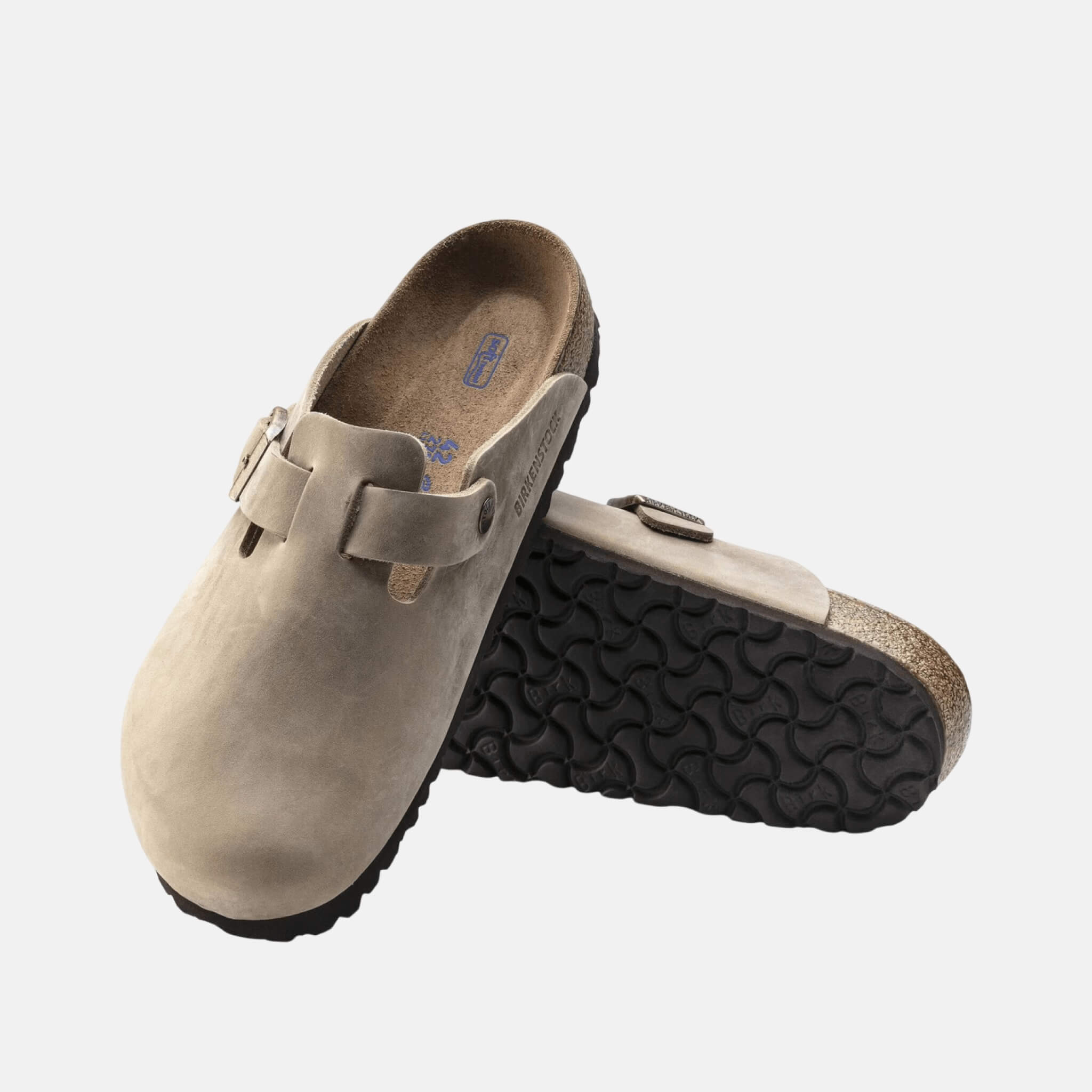 Brązowe klapki Boston Regular Soft Footbed Natural Leather Oiled