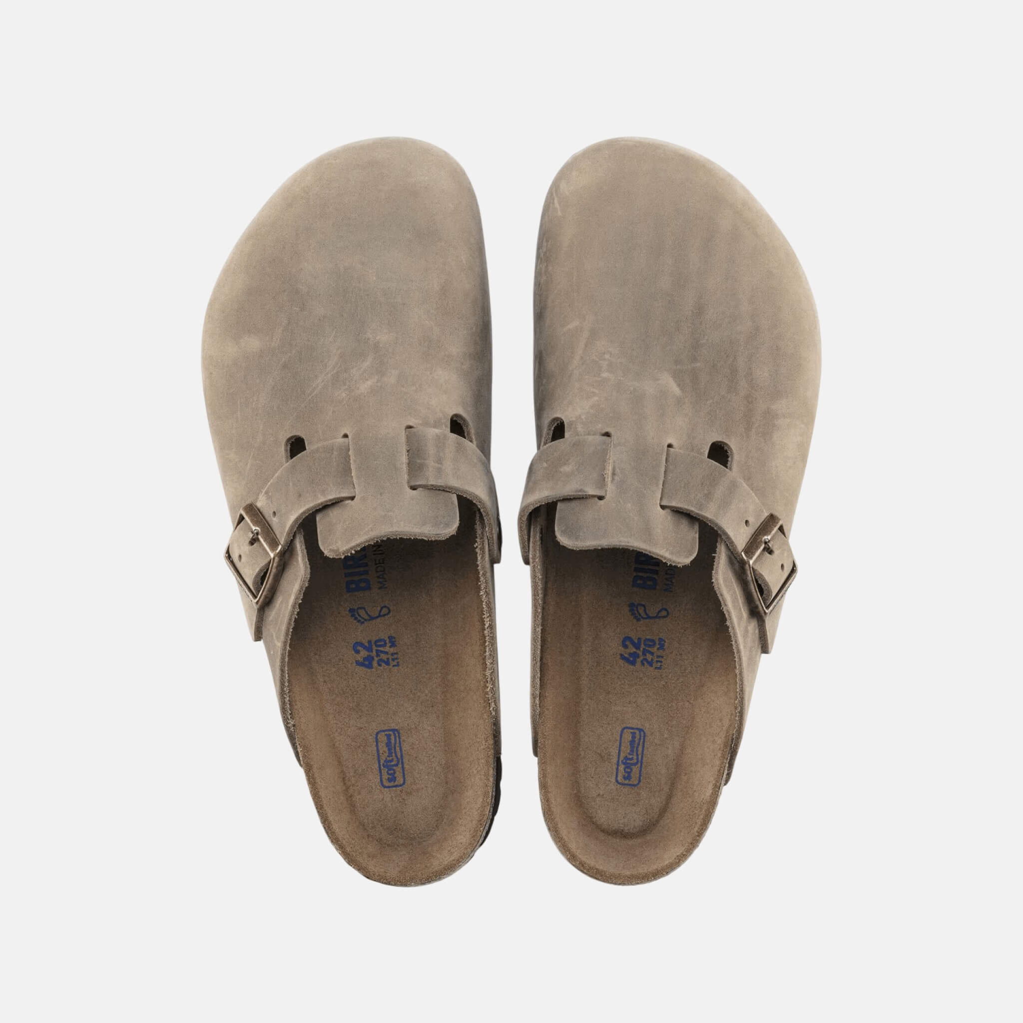Brązowe klapki Boston Regular Soft Footbed Natural Leather Oiled