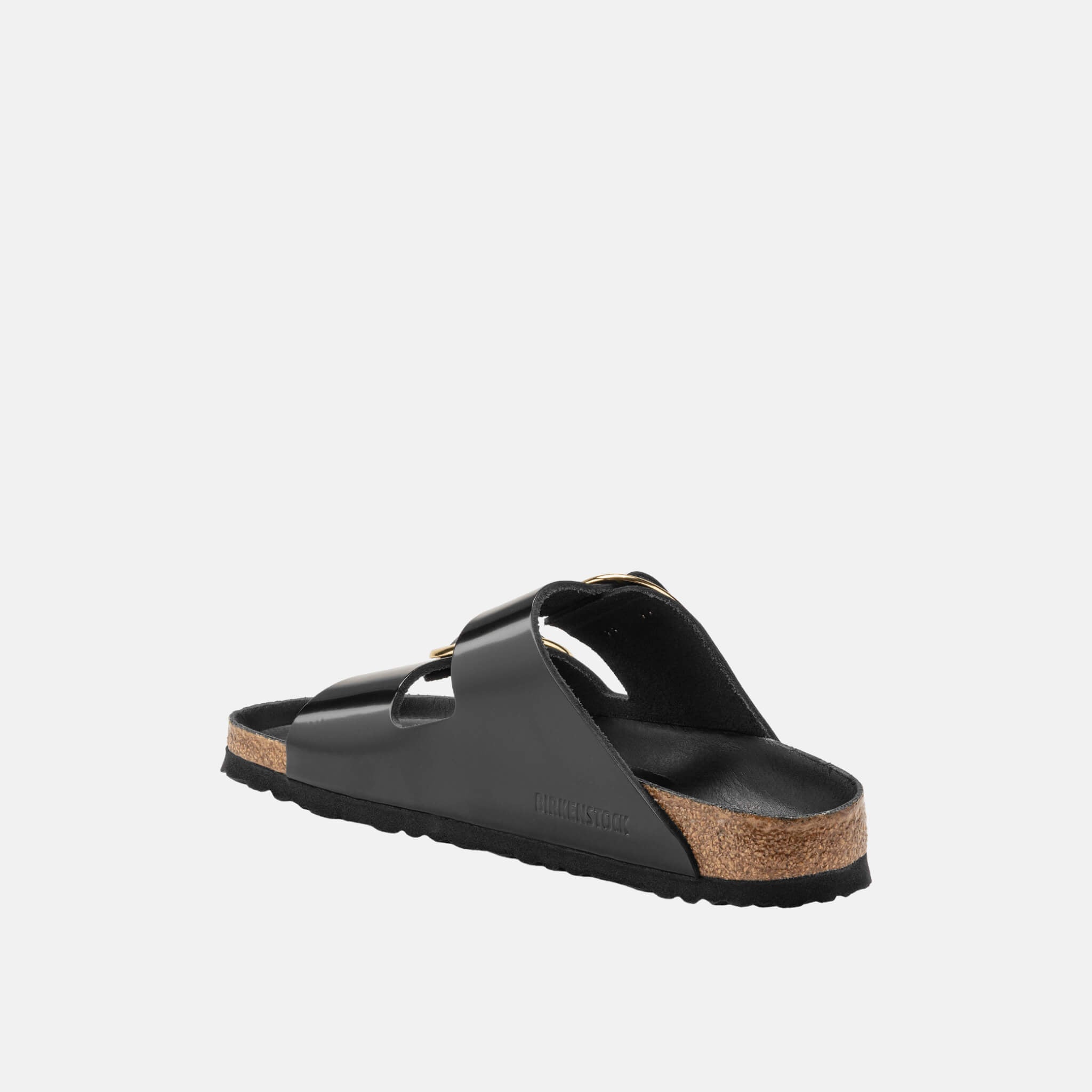 Czarne klapki Birkenstock Arizona Big Buckle High Shine Leather