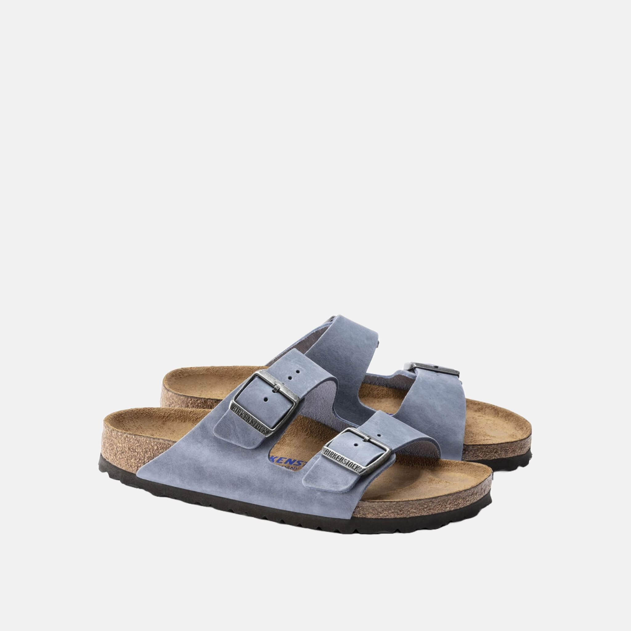 Niebieskie klapki Birkenstock Arizona Soft Footbed Oiled Leather