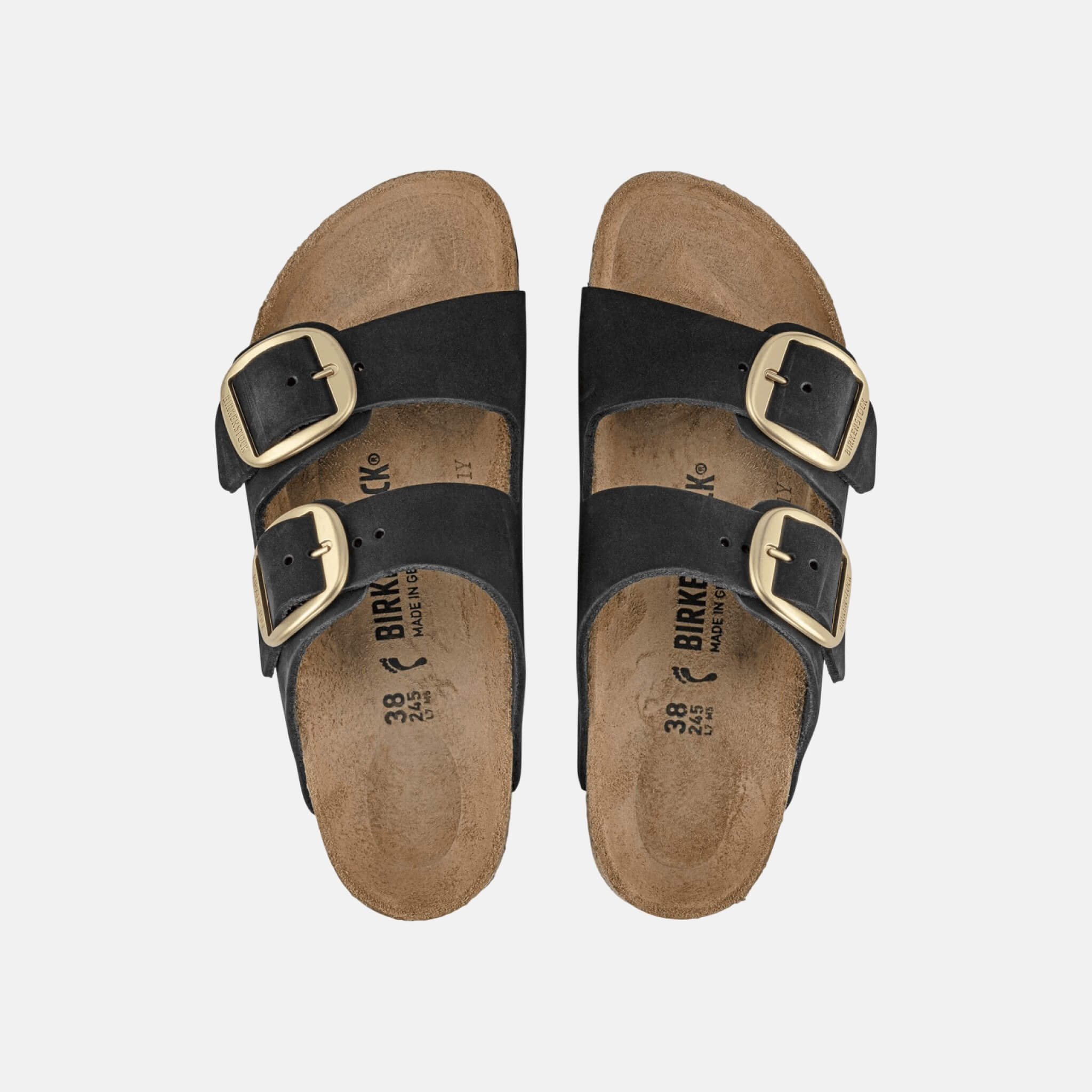 Czarne klapki Birkenstock Arizona Big Buckle Nubuck Leather