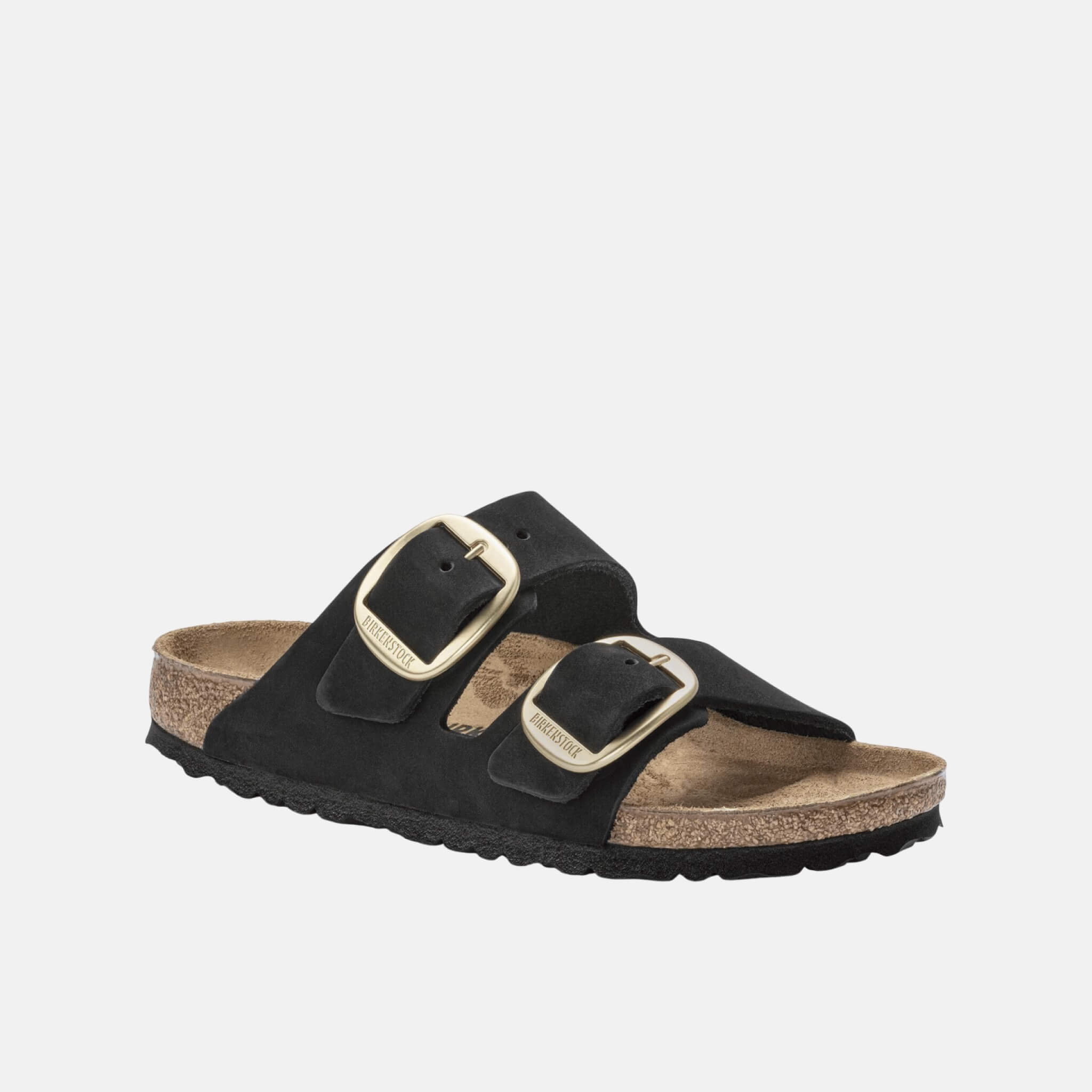 Czarne klapki Birkenstock Arizona Big Buckle Nubuck Leather