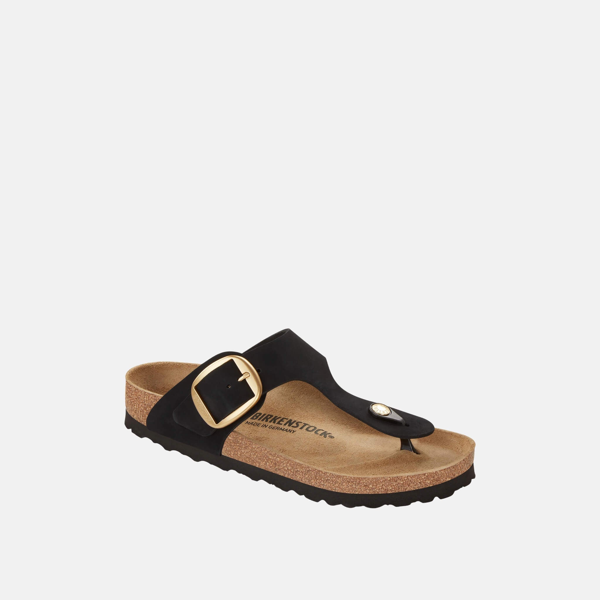 Czarne japonki Birkenstock Gizeh Big Buckle Nubuck Leather