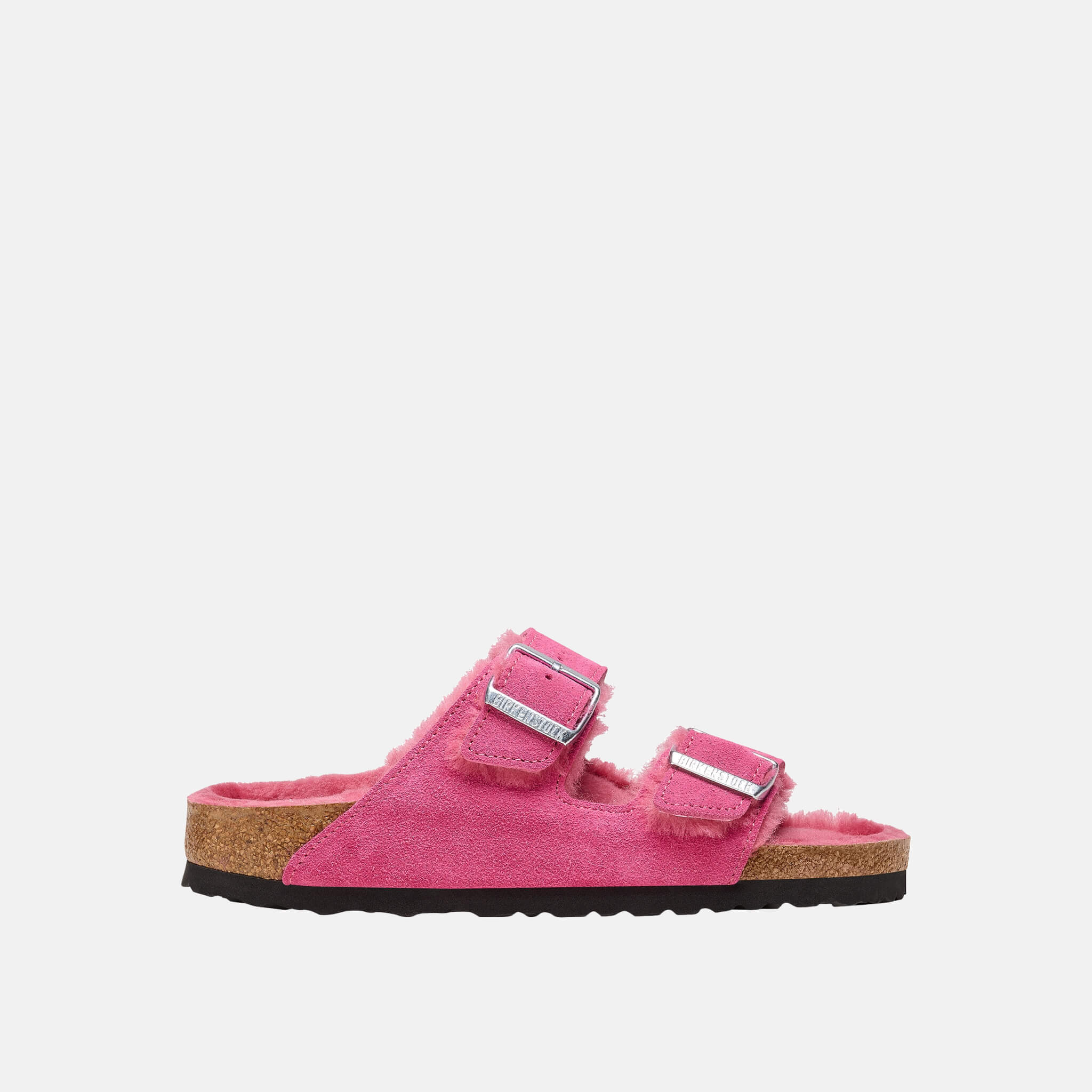 Pink Regular Arizona Suede Shearling Slides