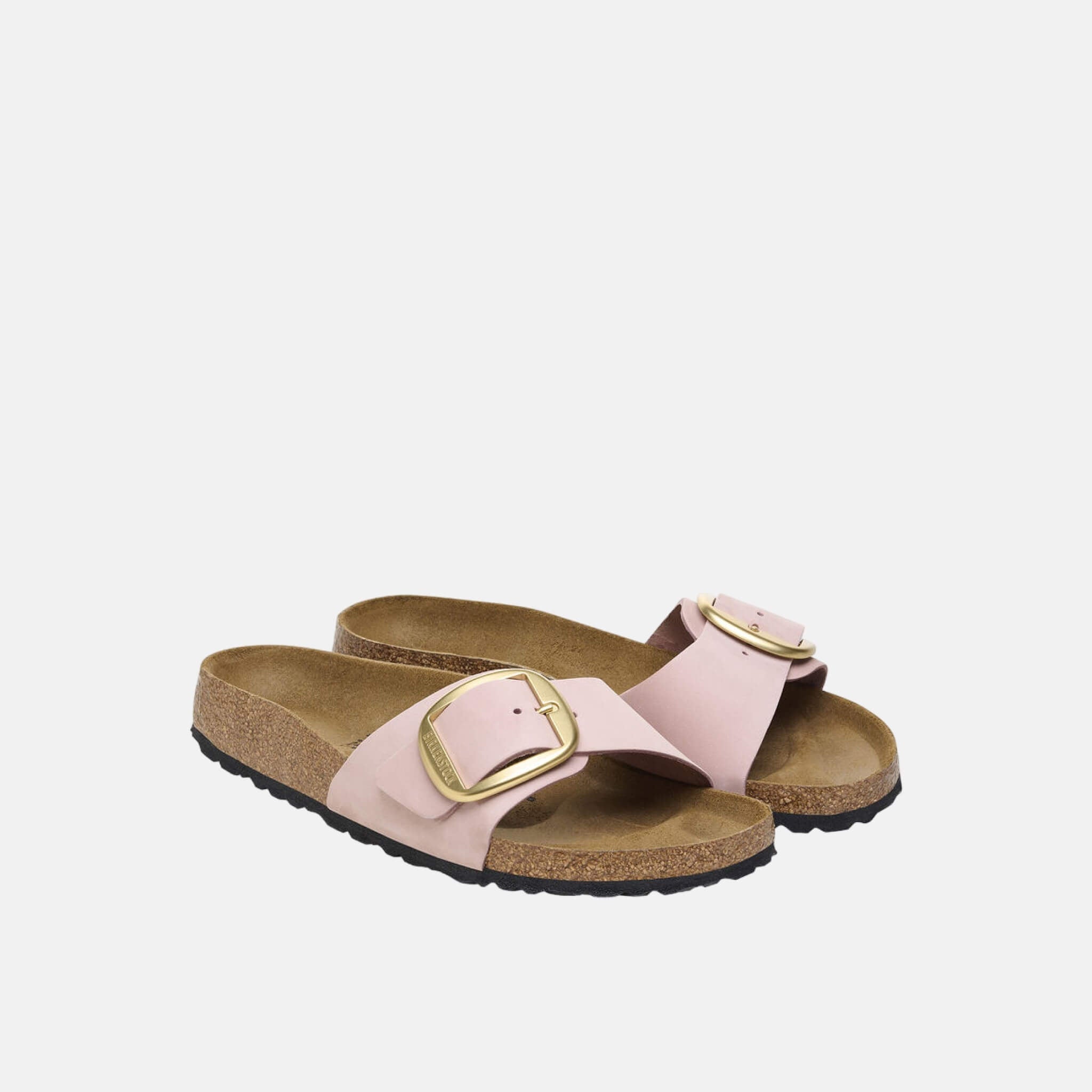 Różowe klapki Birkenstock Madrid Big Buckle Nubuck Leather