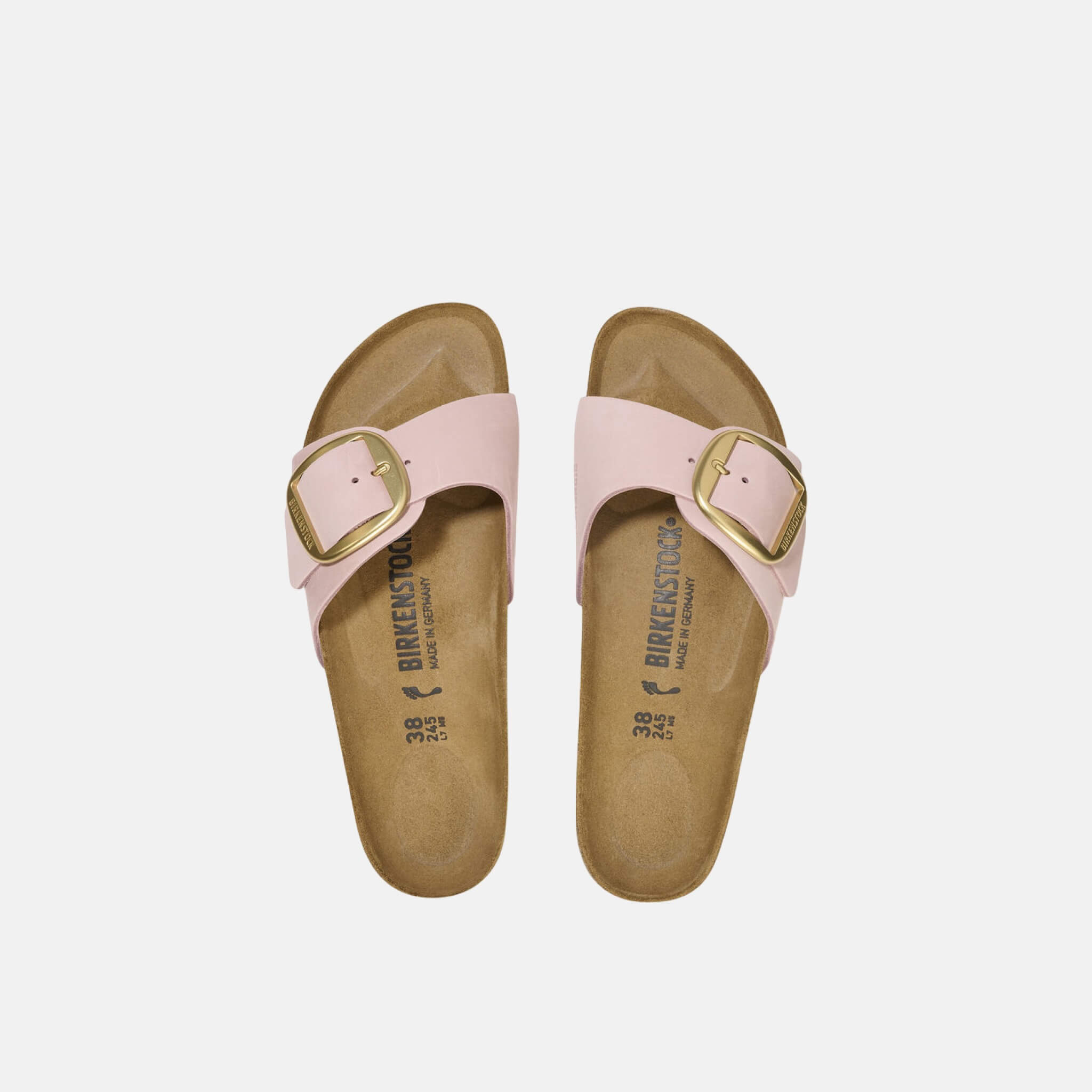 Różowe klapki Birkenstock Madrid Big Buckle Nubuck Leather