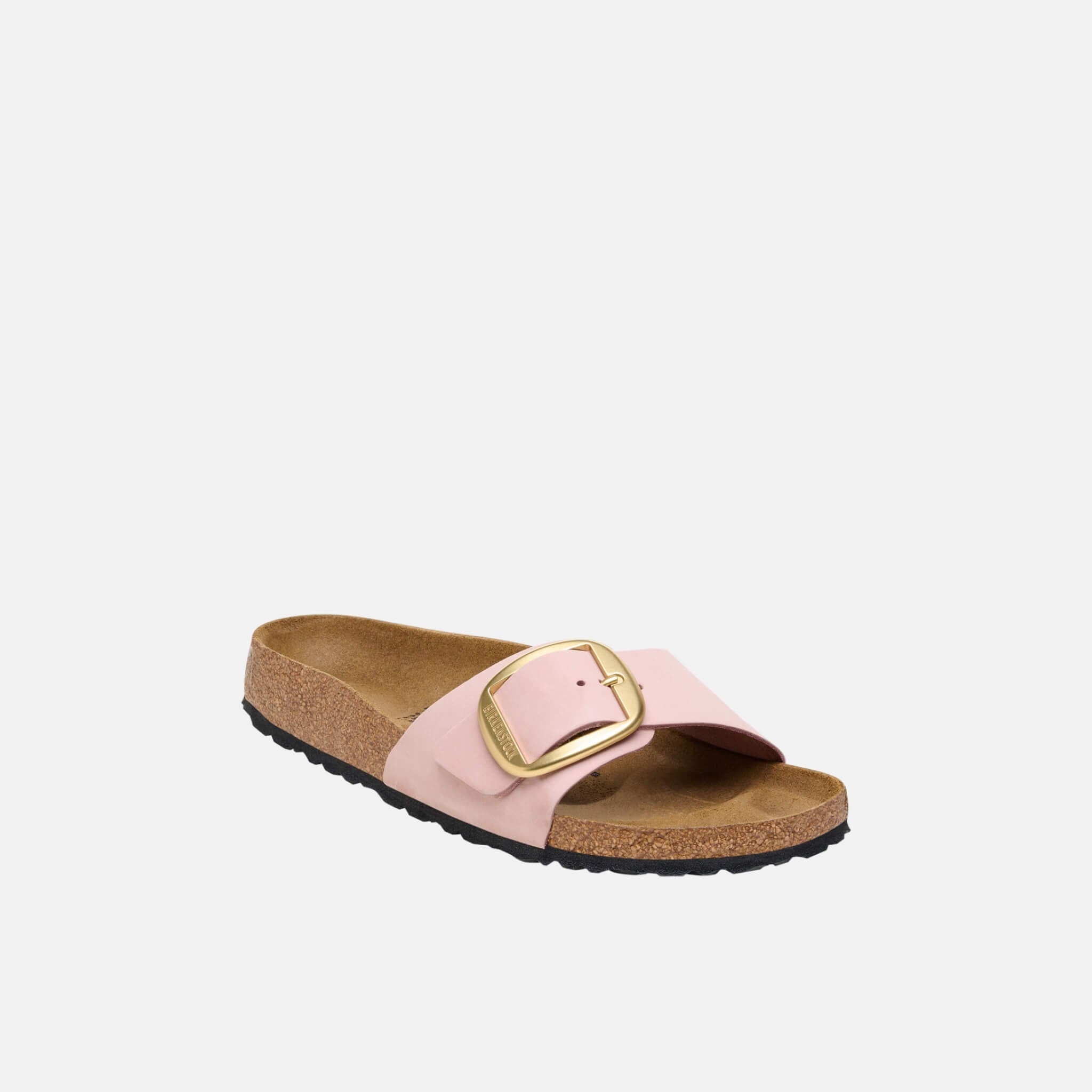 Różowe klapki Birkenstock Madrid Big Buckle Nubuck Leather