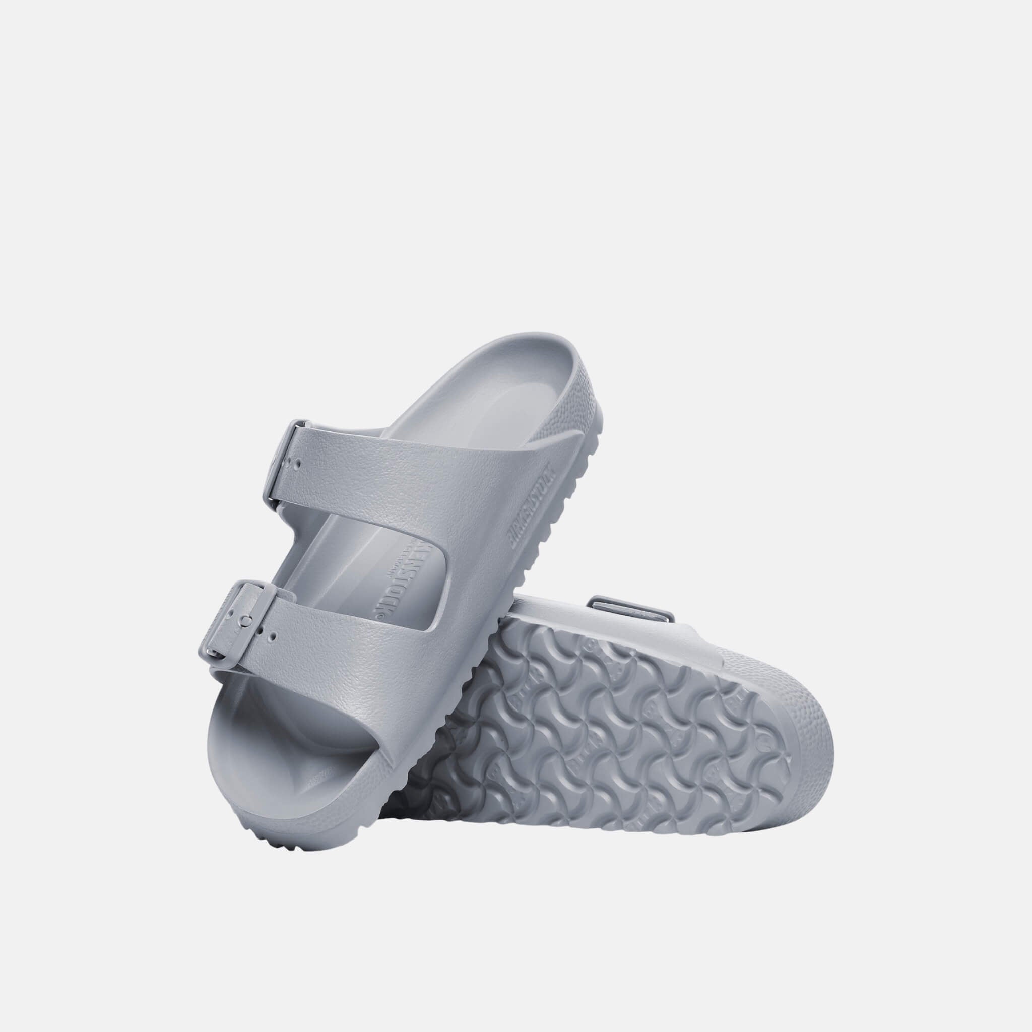 Szare wąskie klapki Birkenstock Arizona EVA