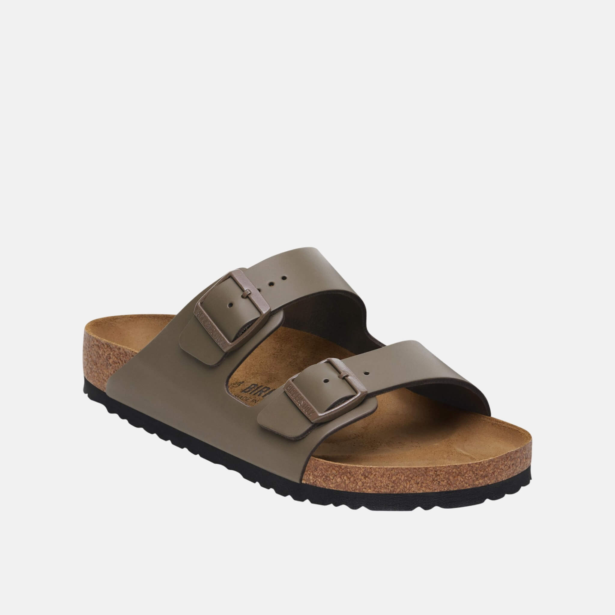Brązowe Regular Klapki Arizona Natural Leather