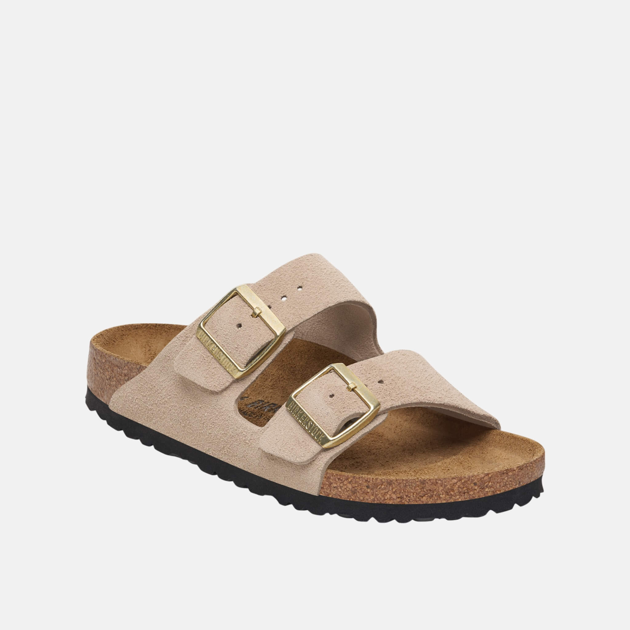 Beżowe klapki Regular Arizona Suede Leather