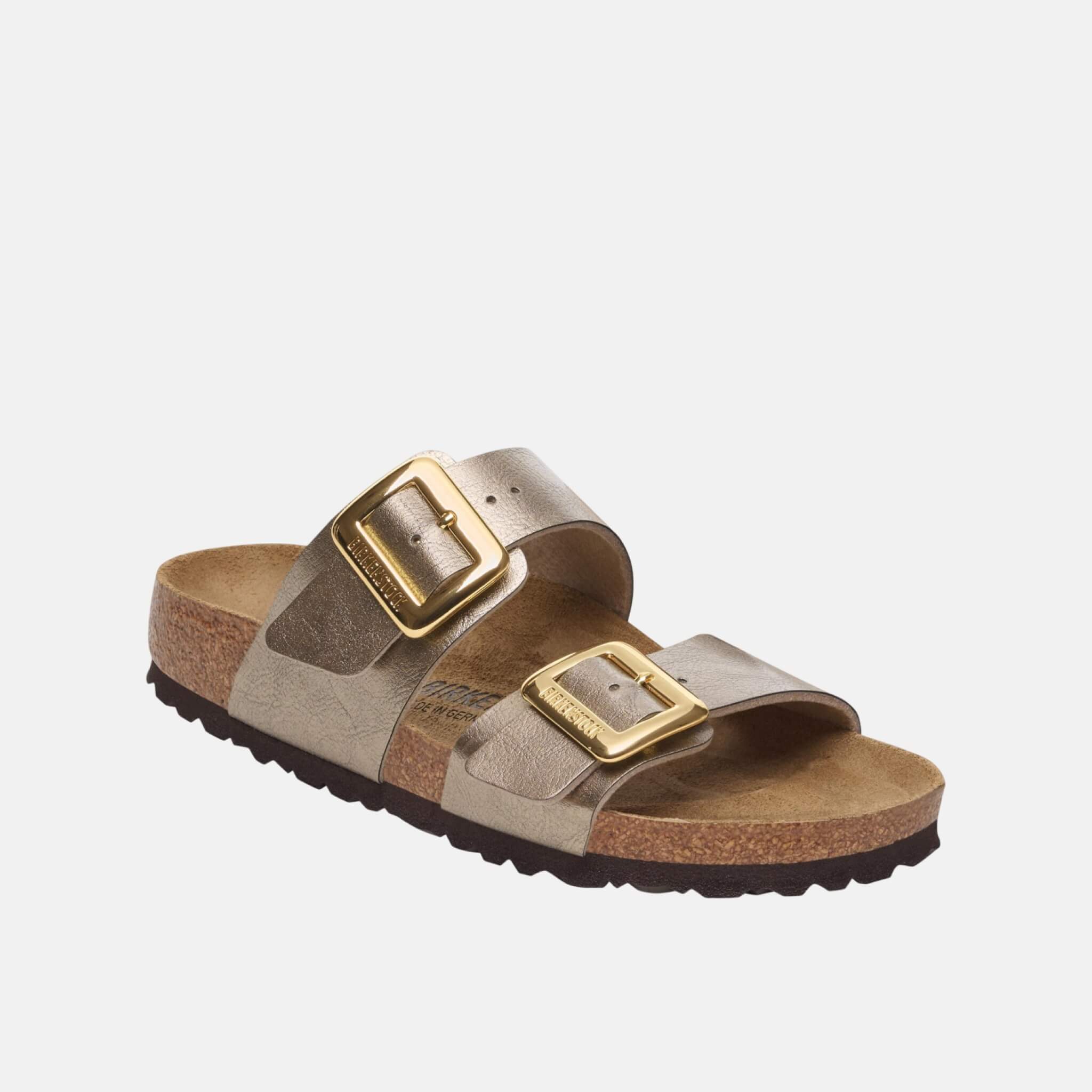 Sydney Cushion Buckle Birko-Flor Copper Slides