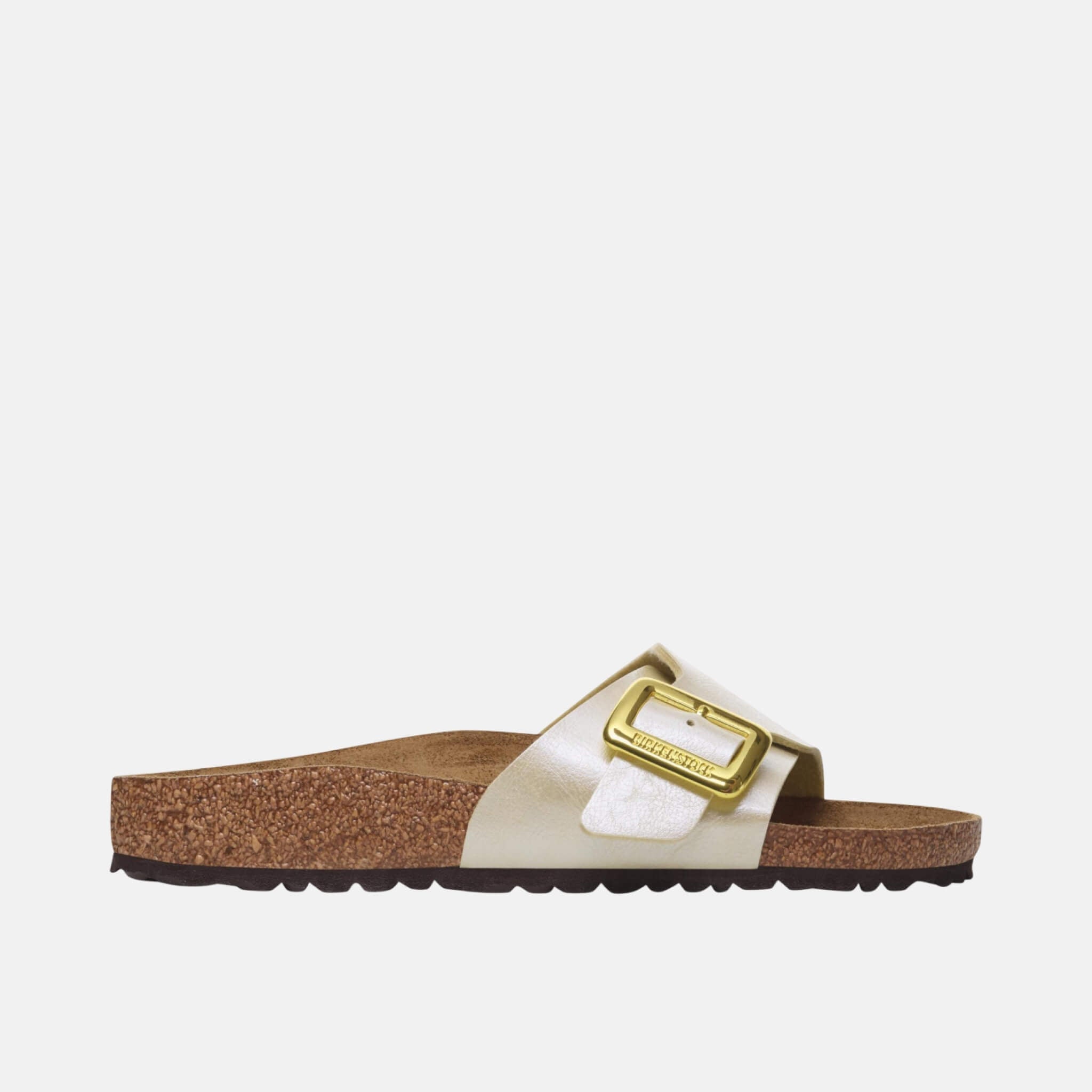 Beżowe klapki Regular Catalina Cushion Buckle Birko-Flor