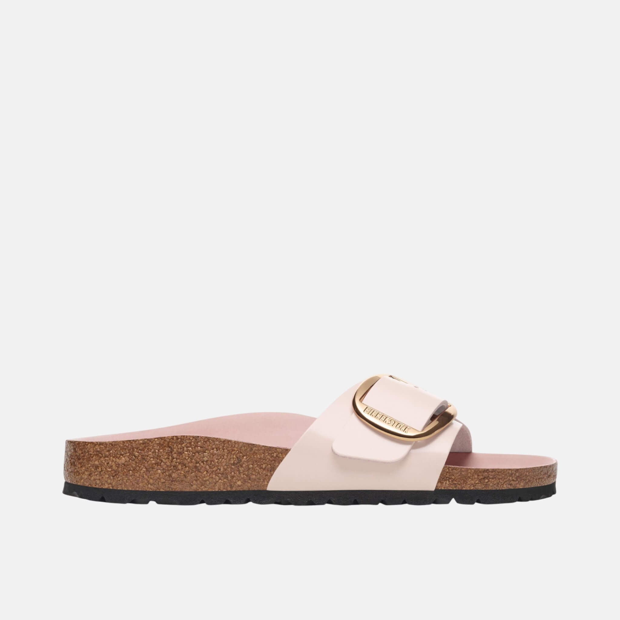 Różowe klapki Regular Madrid Big Buckle Natural Leather Patent