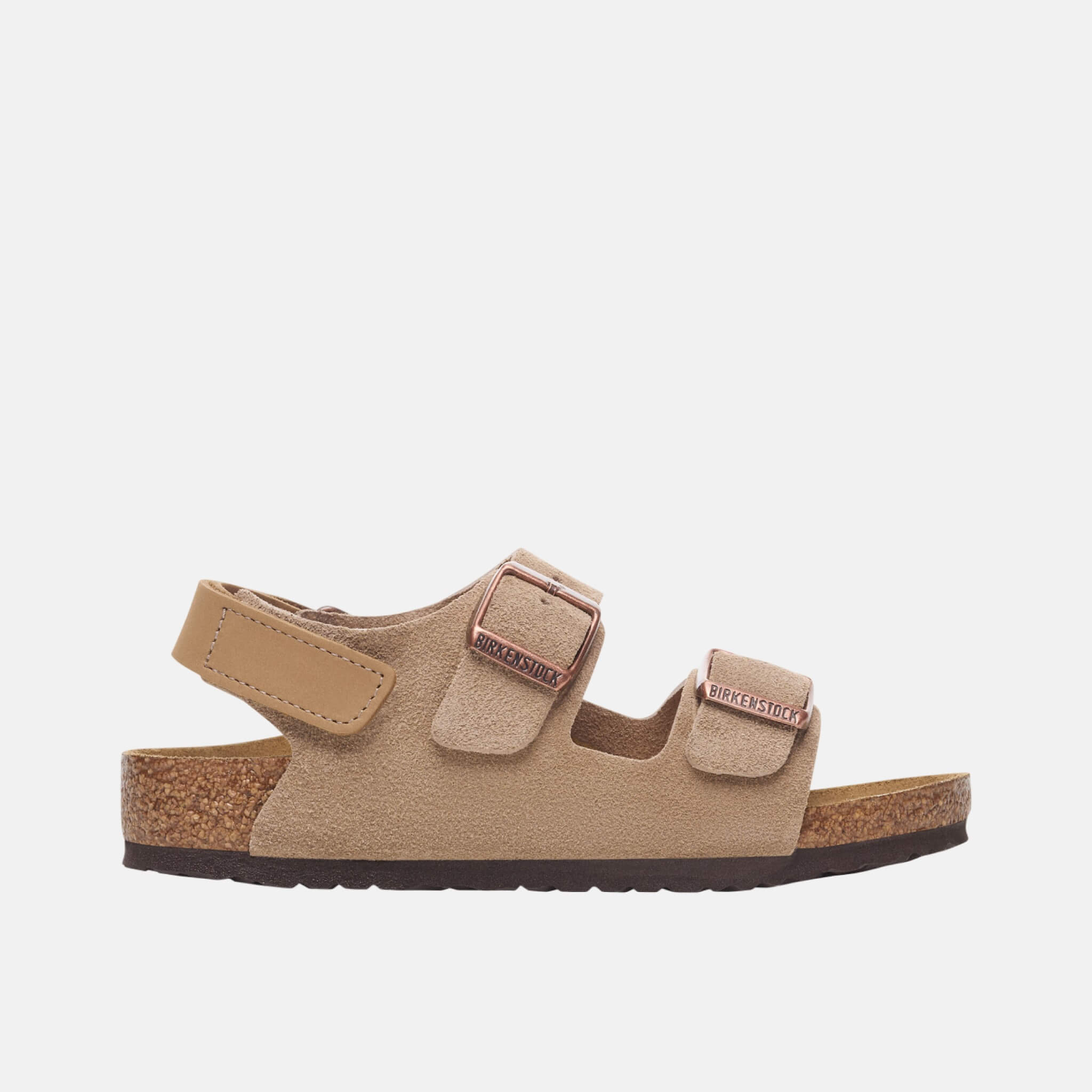 Dziecięce beżowe sandały Birkenstock Milano AS Kids Suede Leather
