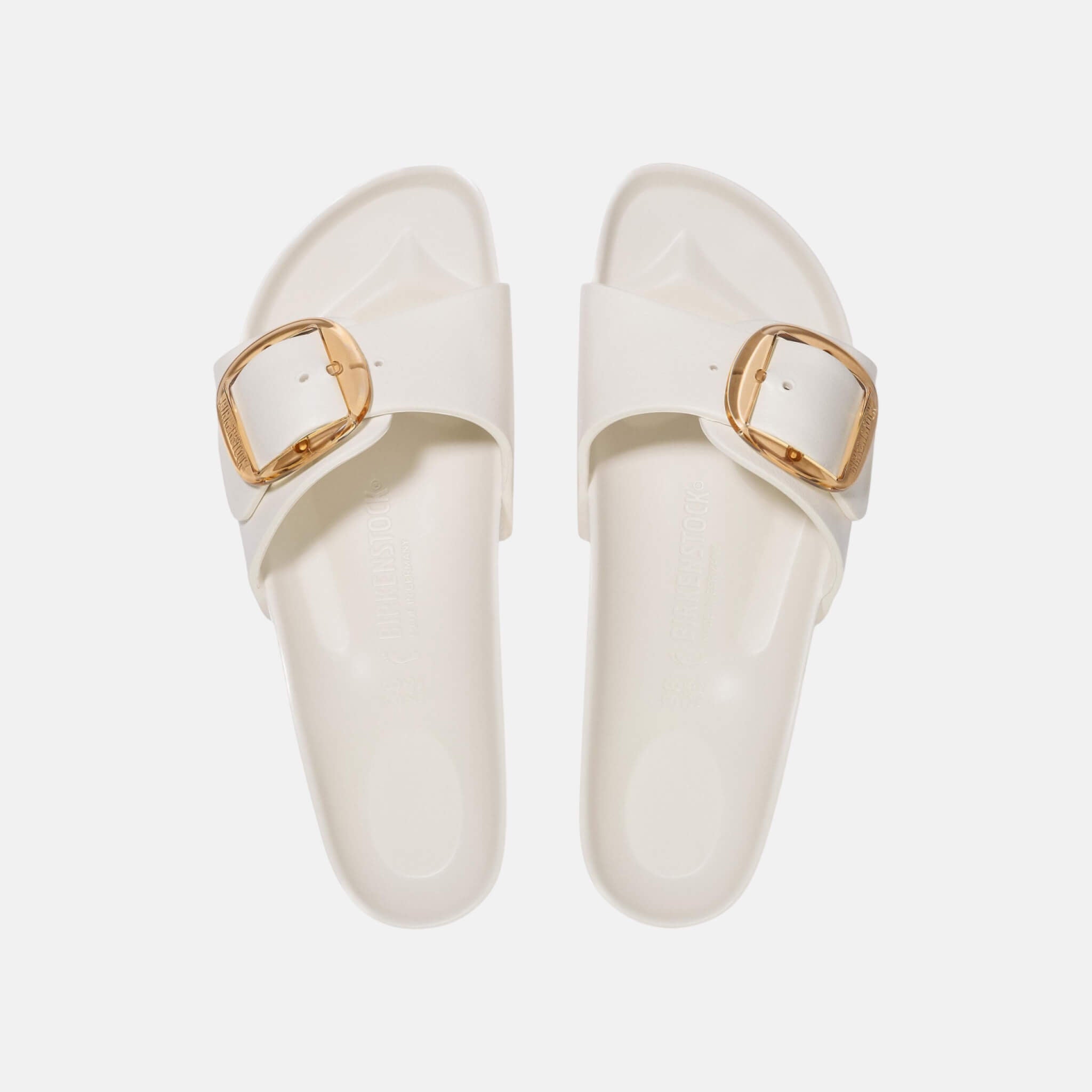 Białe klapki Madrid Big Buckle EVA w rozmiarze Narrow
