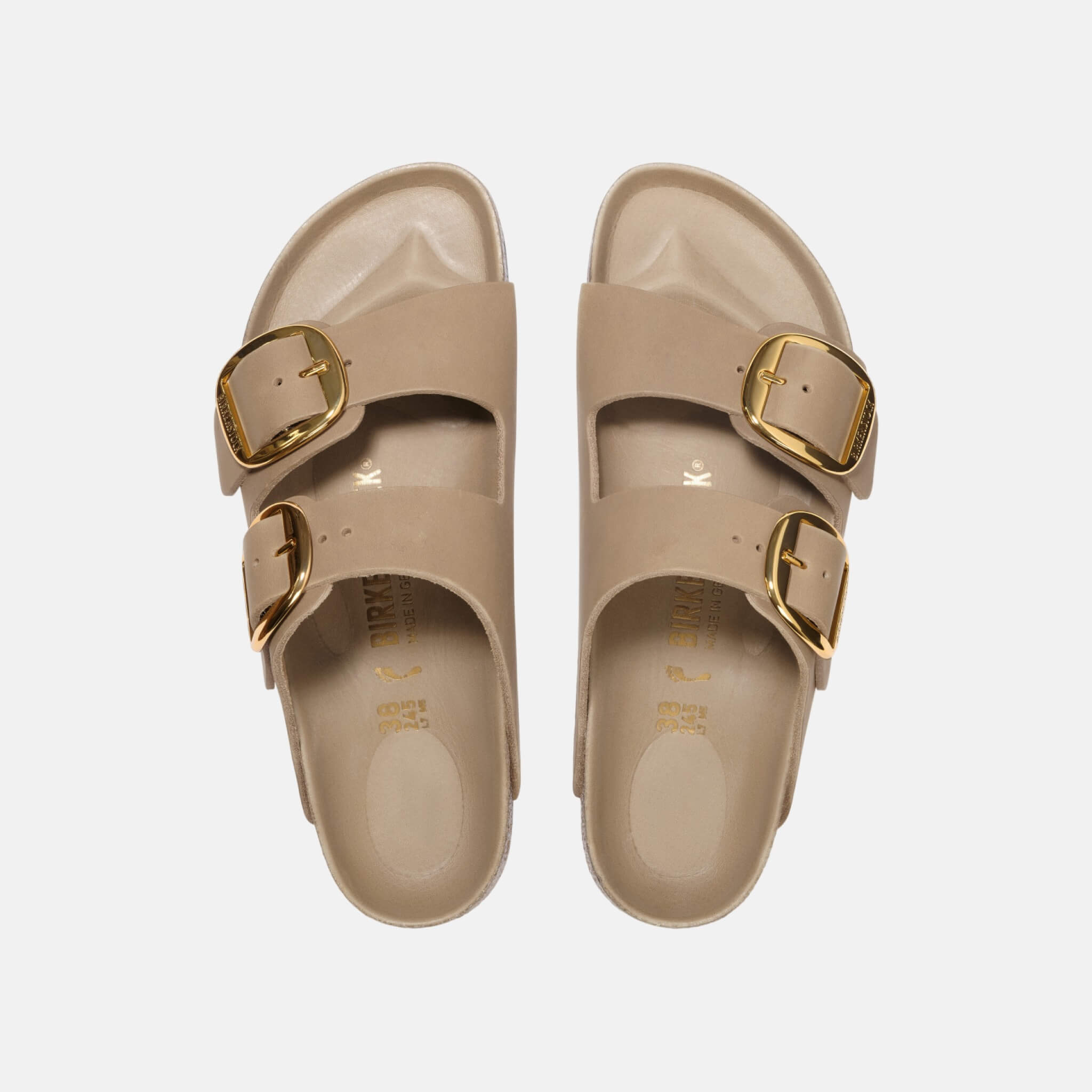 Brązowe klapki Birkenstock Arizona Big Buckle Natural Leather Oiled