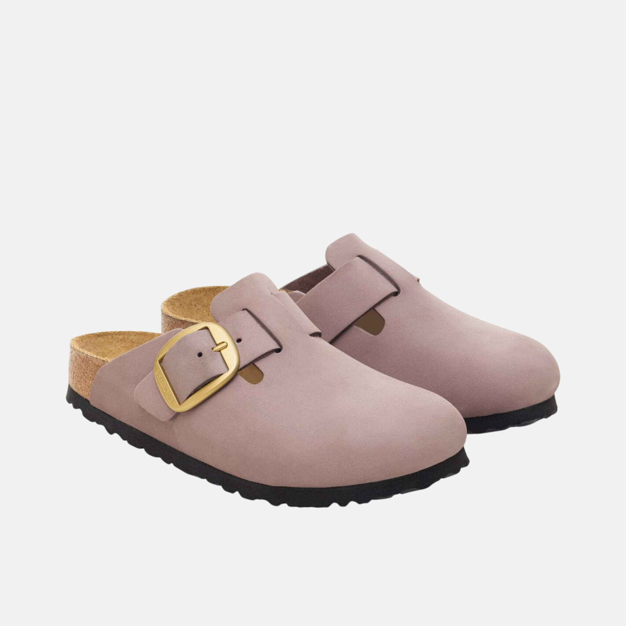 Fioletowe kapcie Boston Big Buckle Nubuk Leather