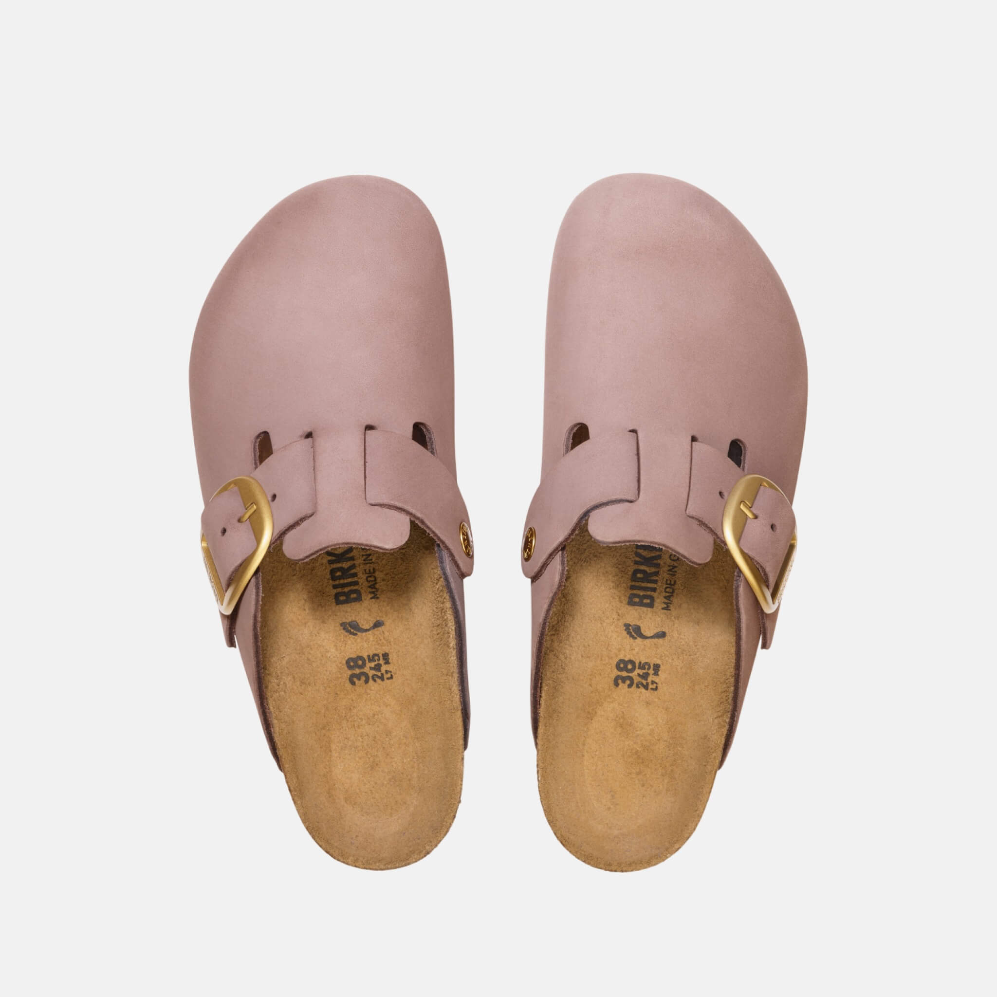 Fioletowe kapcie Boston Big Buckle Nubuk Leather