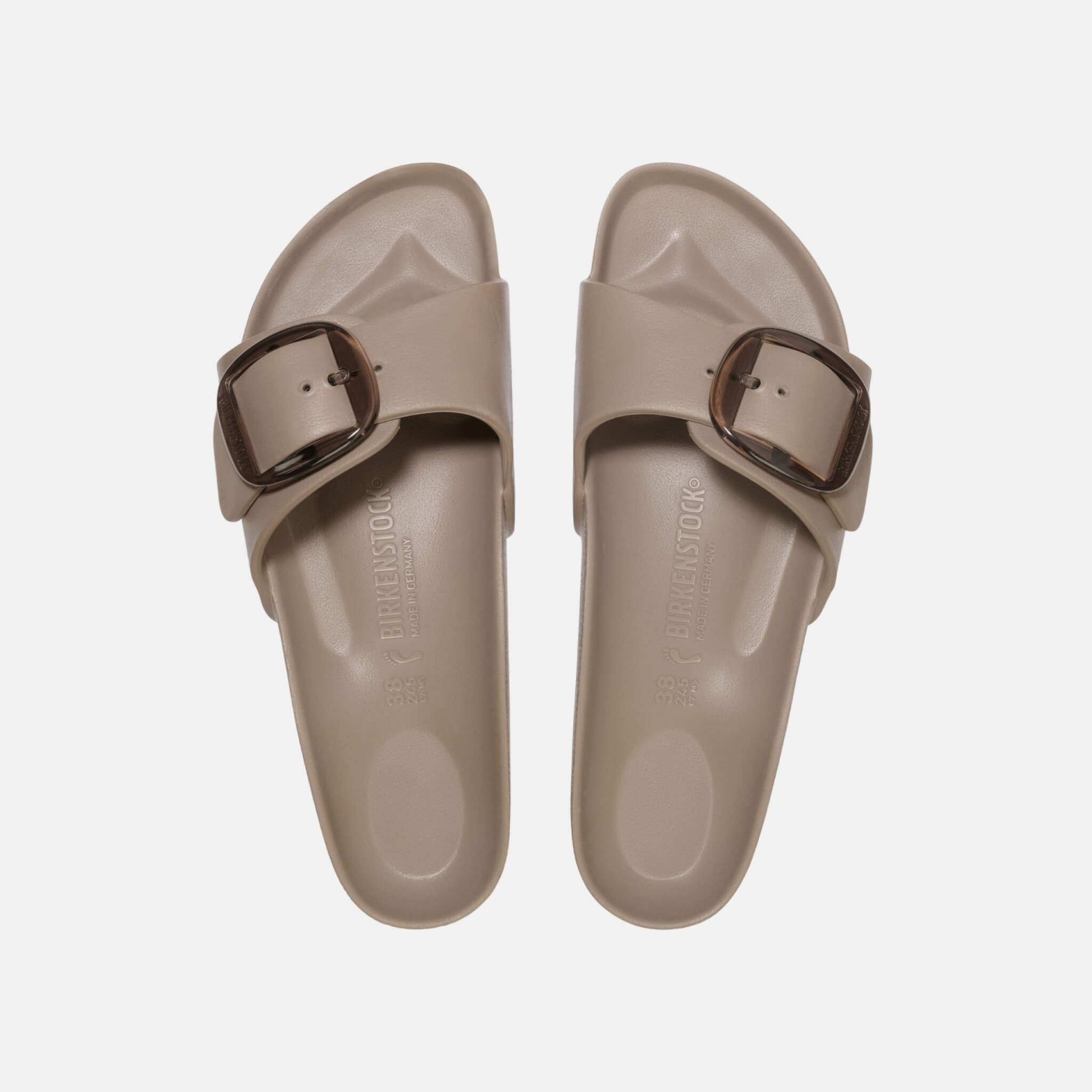 Brązowe klapki Birkenstock Madrid Big Buckle EVA w rozmiarze wąskim