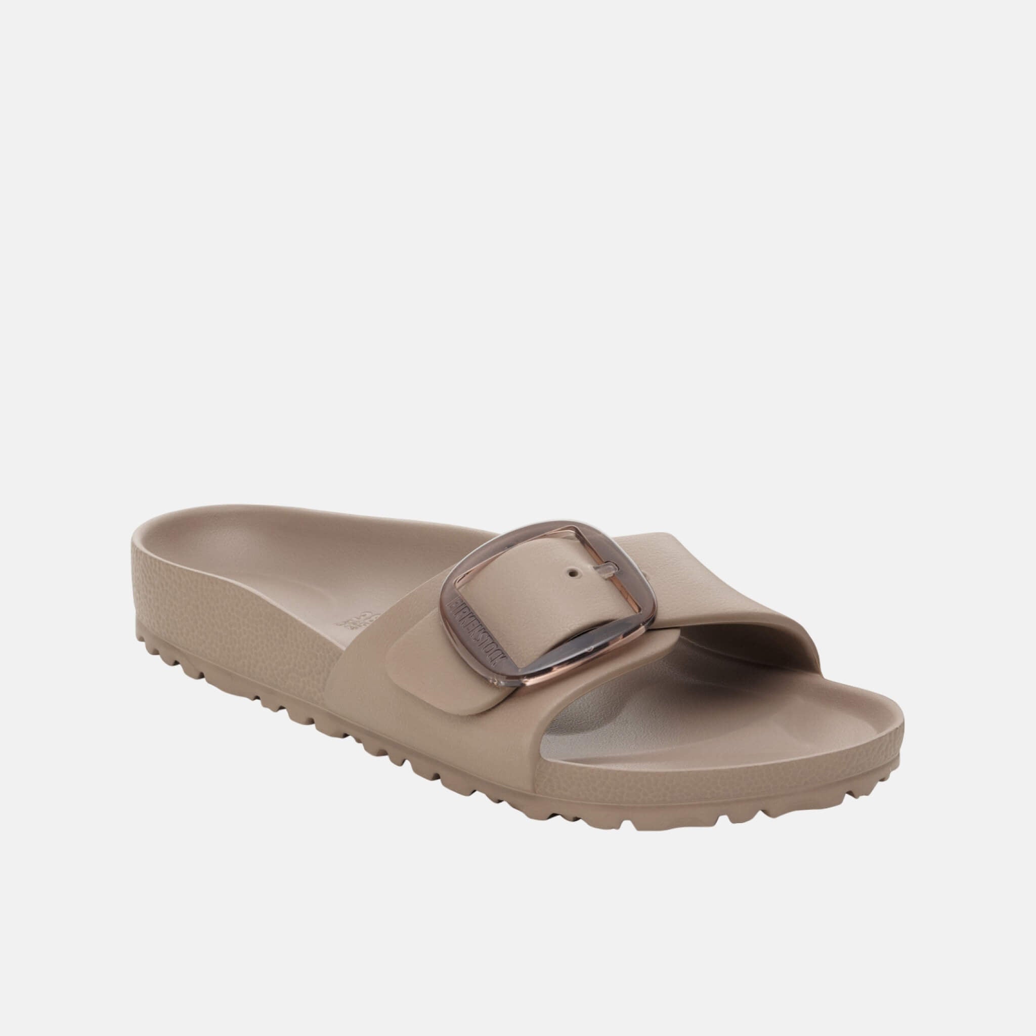 Brązowe klapki Birkenstock Madrid Big Buckle EVA w rozmiarze wąskim