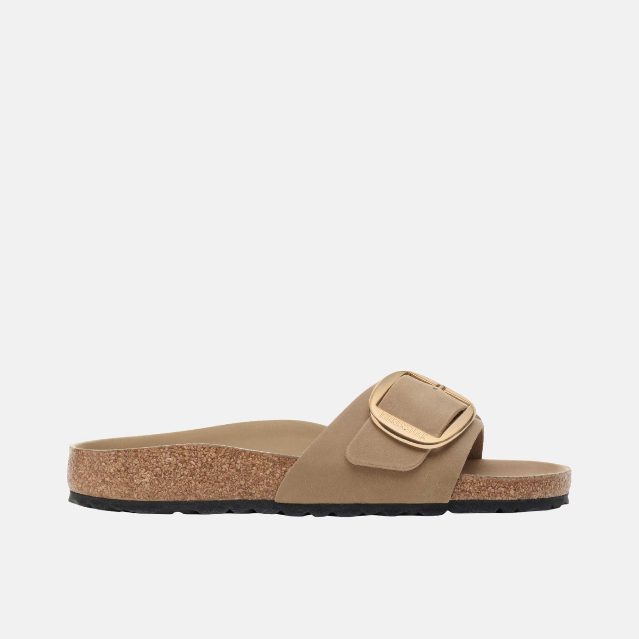 Brązowe klapki Birkenstock Madrid Big Buckle Natural Leather Oiled