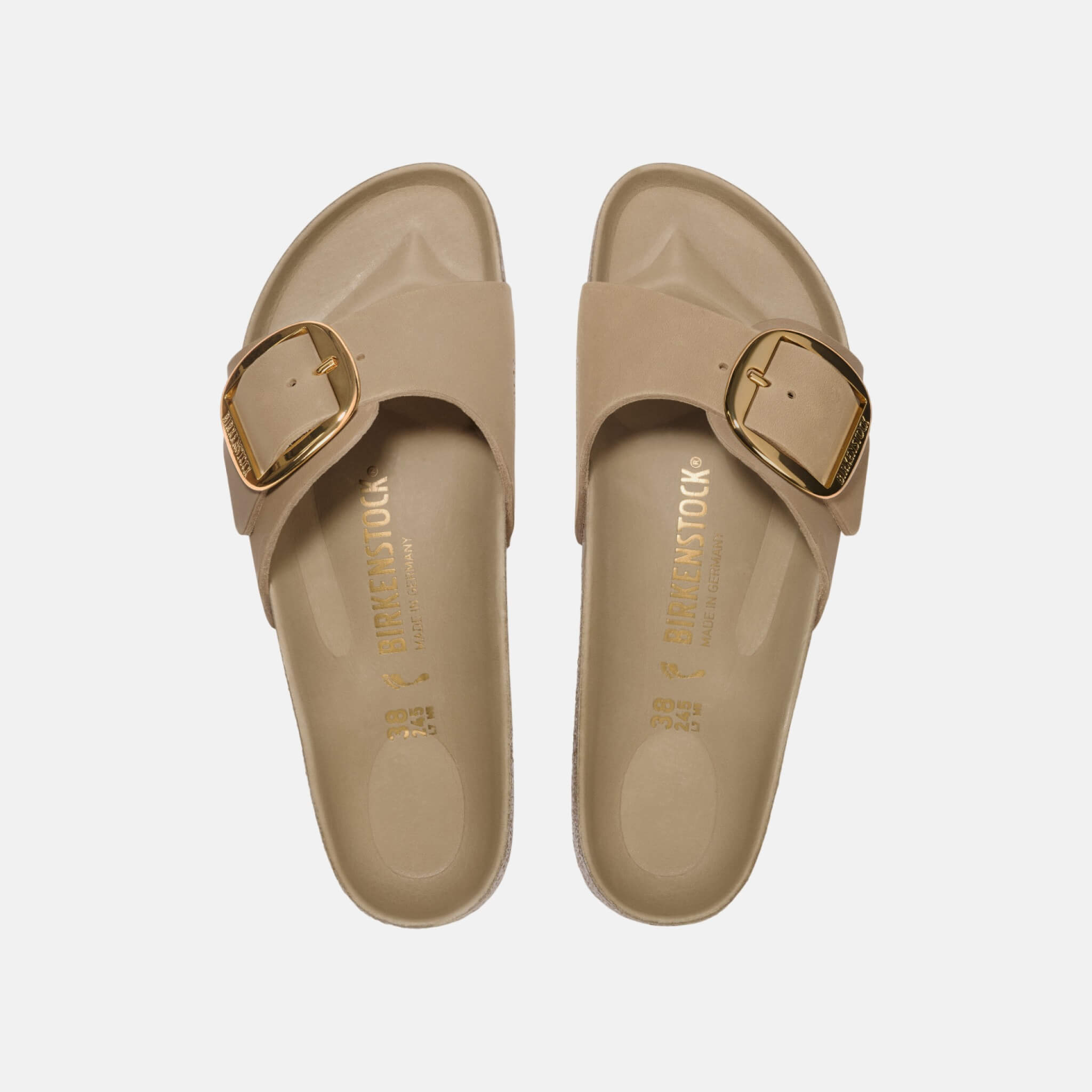 Brązowe klapki Birkenstock Madrid Big Buckle Natural Leather Oiled